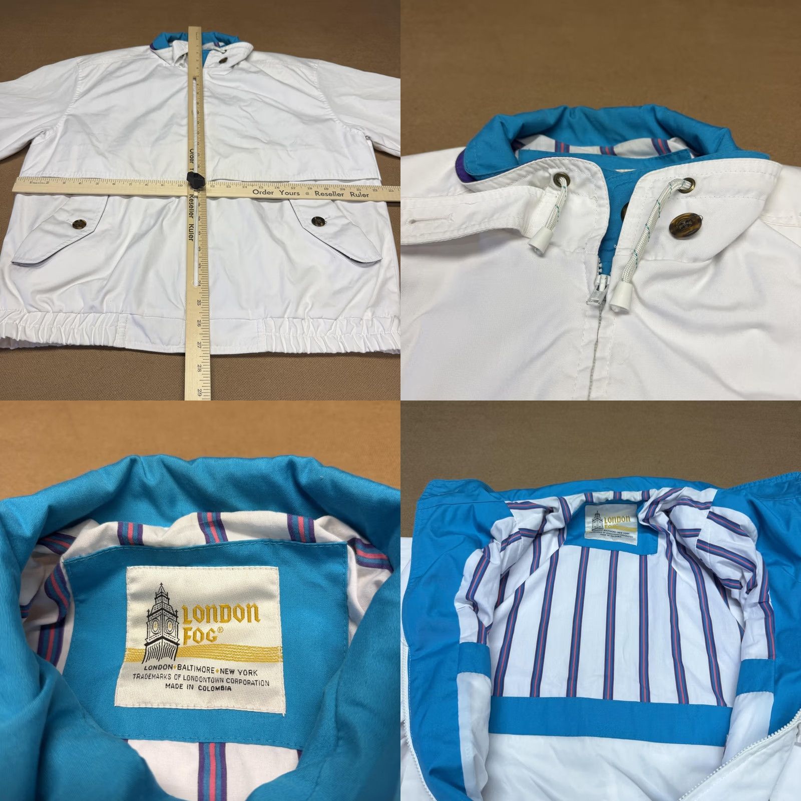 London Fog VINTAGE London Fog Jacket Mens M White Windbreaker Elastic Waist Short Length Size US M / EU 48-50 / 2 - 8 Thumbnail