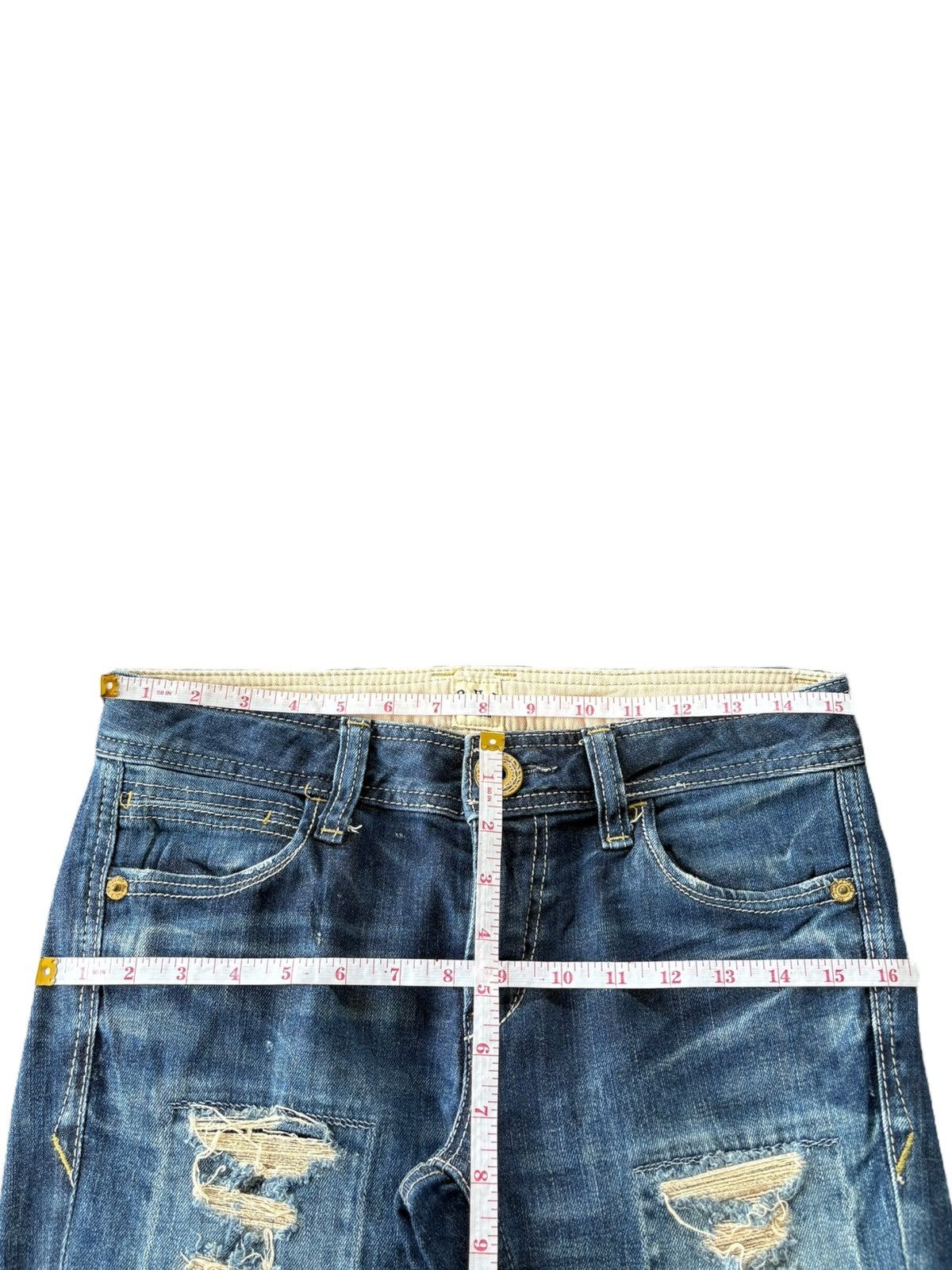 Hysteric Glamour Vintage Japanese Brand Rusty Distressed Low Rise Flare Jeans Size 31" - 10 Thumbnail