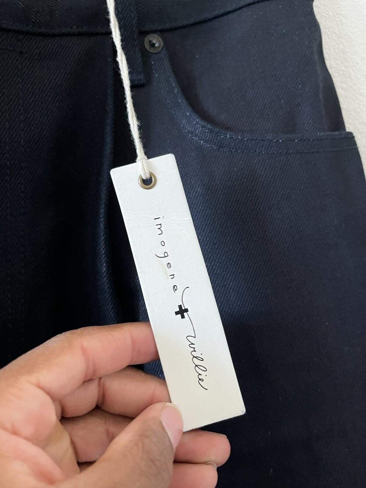 Indigo Imogene + Willie Margot Black Indigo Rigid Denim Jeans Sz 27 Size 27" / US 4 / IT 40 - 3 Thumbnail