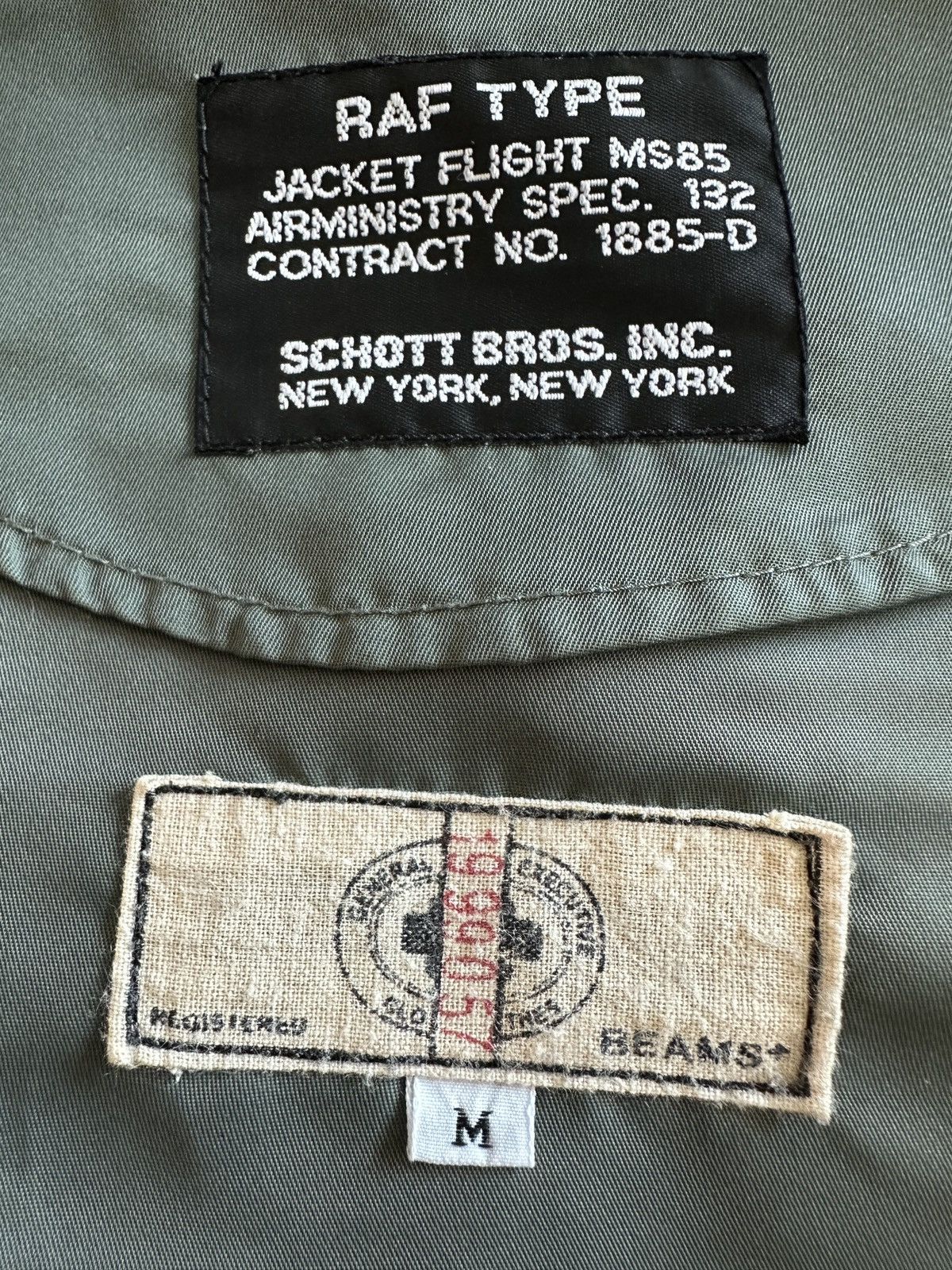 Schott Schott x BEAMS RAF Type Flight Jacket Olive Parka Size US M / EU 48-50 / 2 - 7 Thumbnail