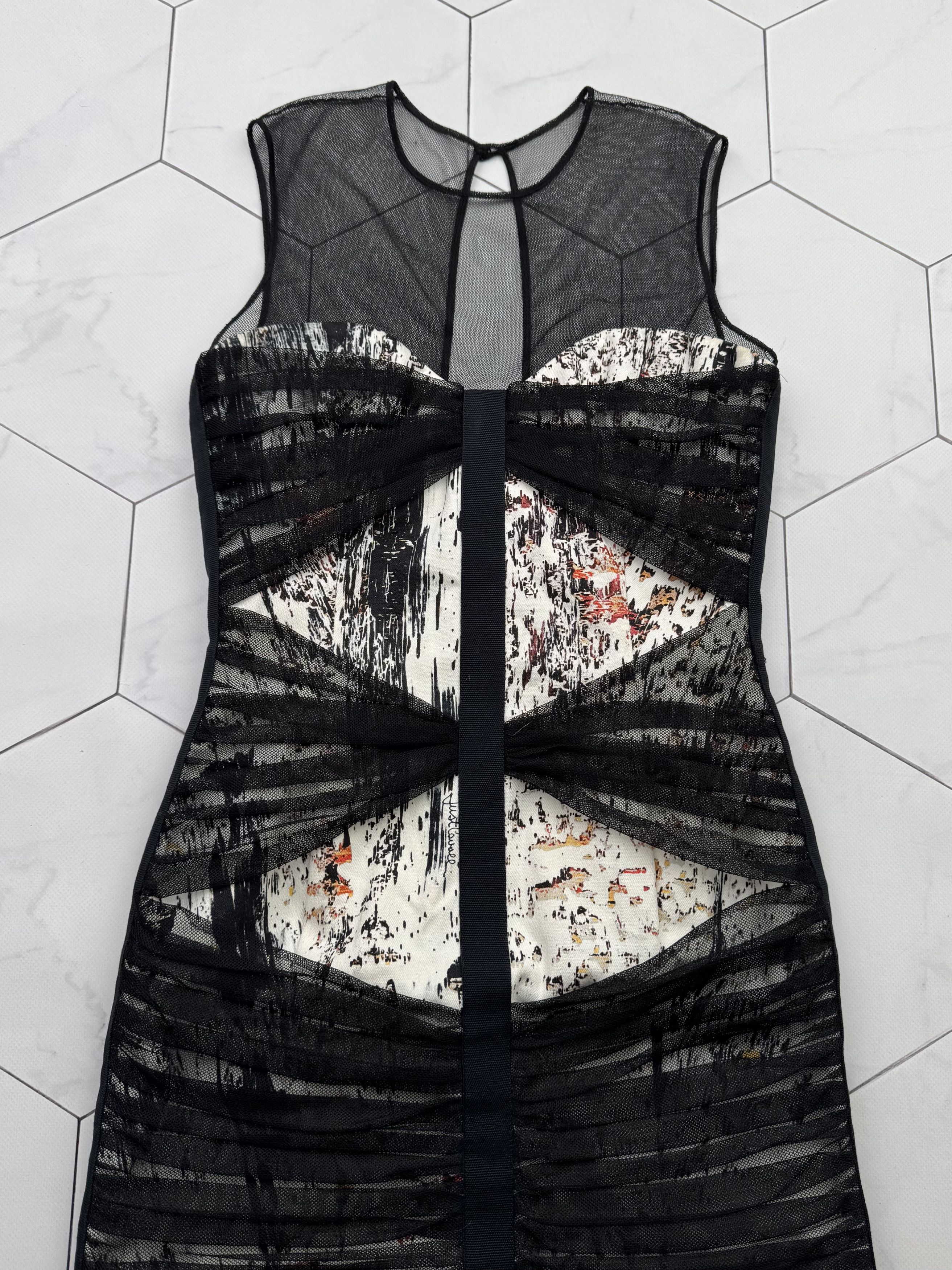 Just Cavalli Just Cavalli 2010 Dress With Transparent Mesh On Top (B100) Size S / US 4 / IT 40 - 2 Thumbnail