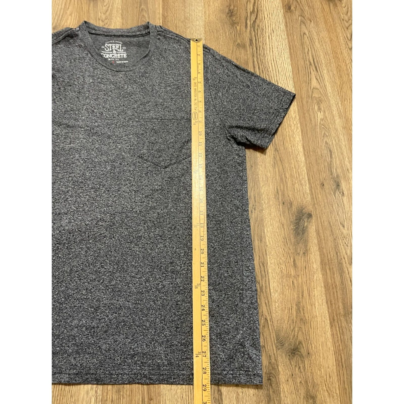 Vintage Steel & Concrete Shirt Men L Gray Pocket Round Neck T-Shirt, Short Sleeve, Solid, Regular Fit, Casual Gift Size US L / EU 52-54 / 3 - 7 Thumbnail