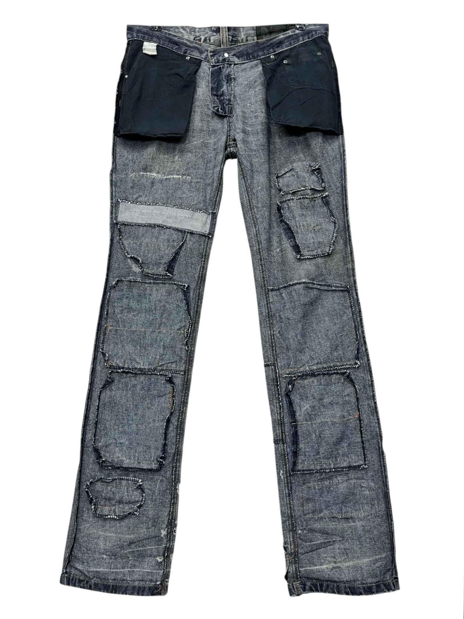 💀GRUNGE🔥LOWBOX Mudwash Distressed Ripped Denim Undercover