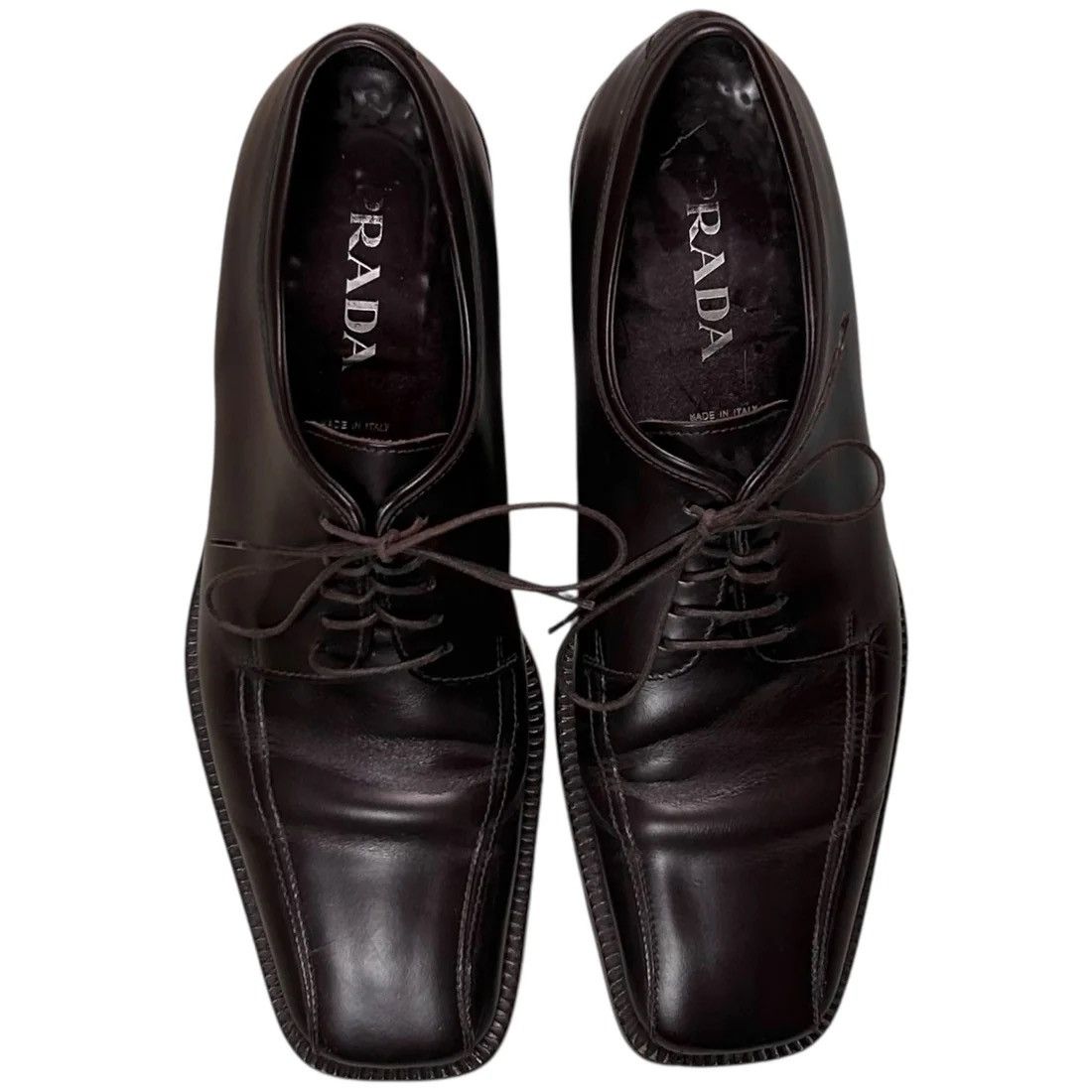 Prada Prada Contrast Stitch Square Derbies Size US 7.5 / EU 40-41 - 3 Thumbnail