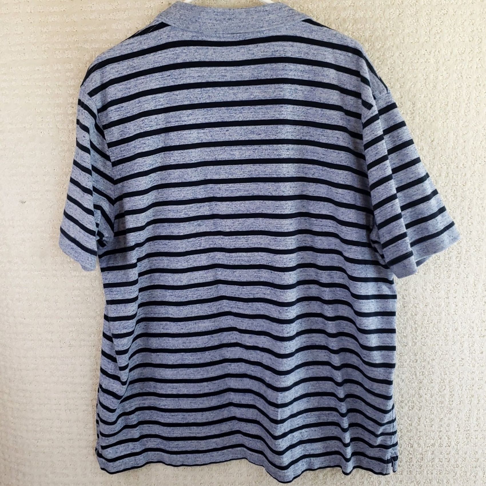 Lands' End Lands' End Polo Shirt Mens XL Grayish Blue Striped 100% Cotton Traditional Fit Shirt Mens XL Blue Striped Polo Size US XL / EU 56 / 4 - 5 Thumbnail