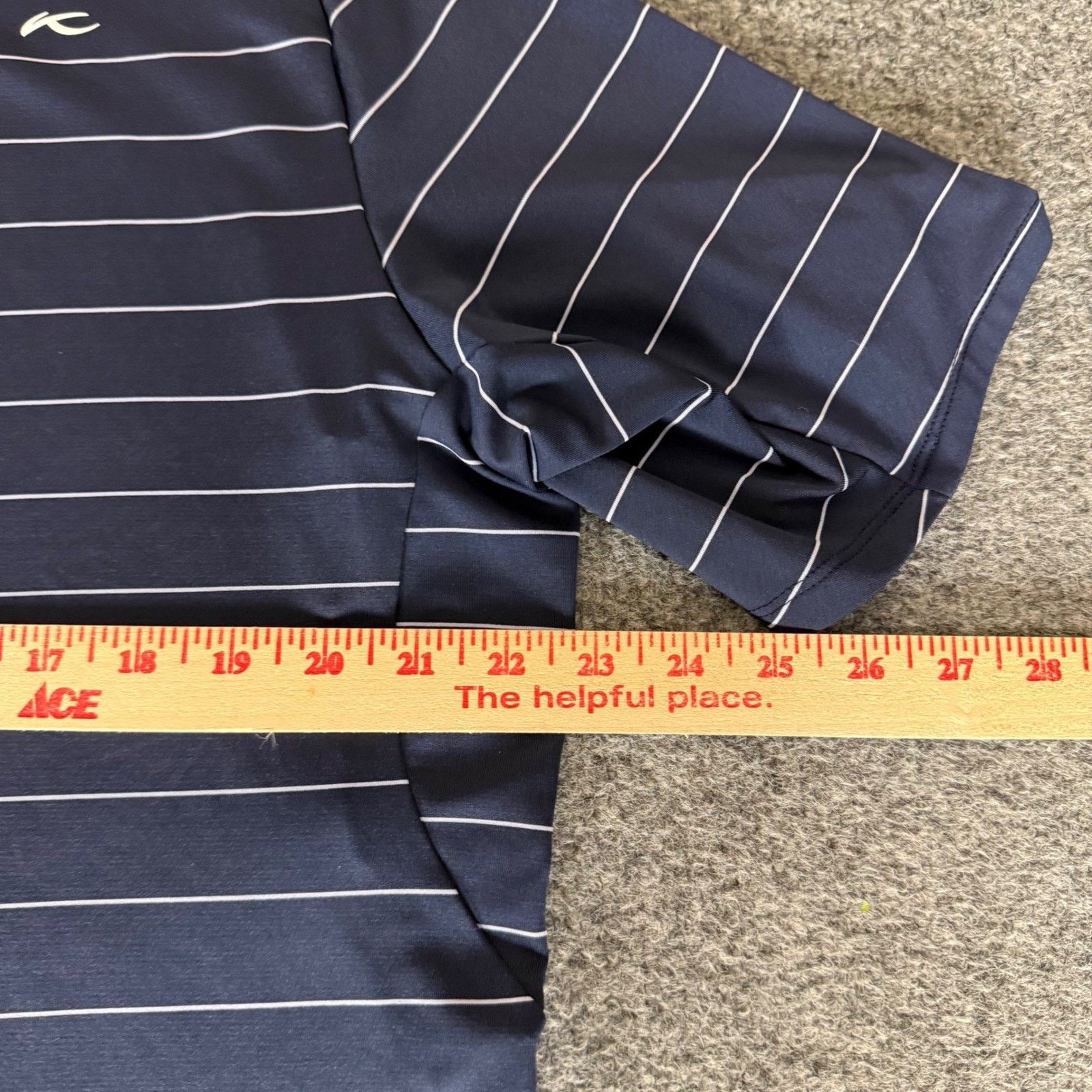 KJUS KJUS Soren Polo Shirt Mens 52 Large Navy Blue Striped Golf Size US L / EU 52-54 / 3 - 6 Thumbnail