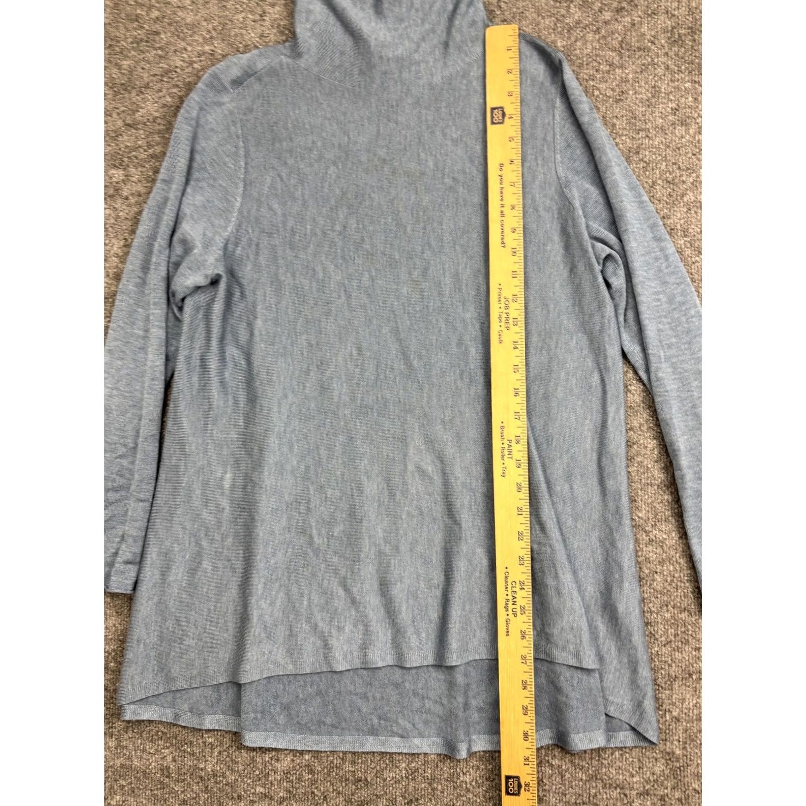 Eileen Fisher VINTAGE? No. Eileen Fisher Sweater Tunic Womens L Blue Turtleneck Lyocell Wool Knit Shirt Casual Relaxed Long Sleeve - Mens? Size L / US 10 / IT 46 - 3 Thumbnail