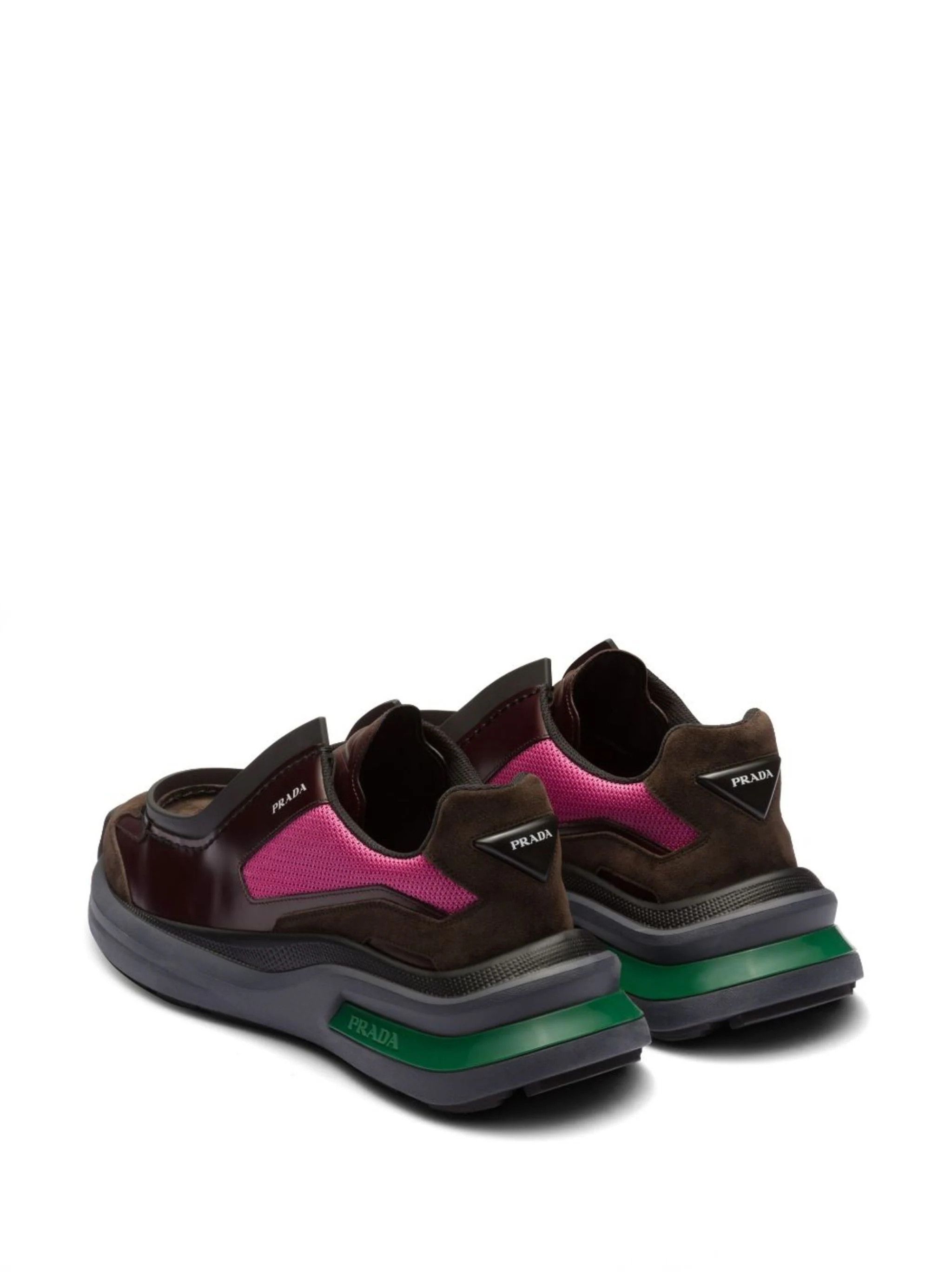 Prada o1mt1gz1024 Panelled Leather Chunky Sneakers in Multicolor Size US 9 / EU 42 - 3 Thumbnail