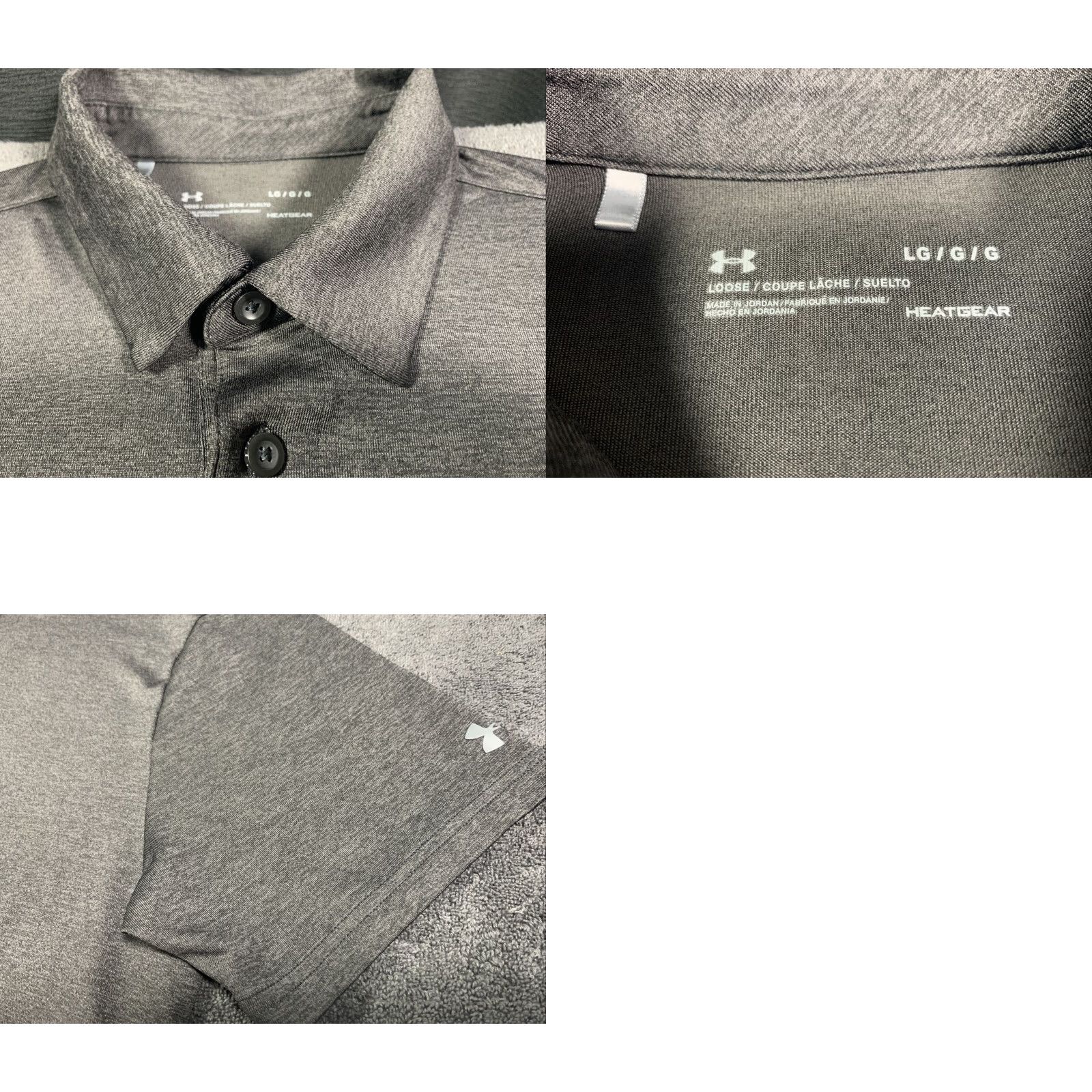 Under Armour UNDER ARMOUR HEAT GEAR GOLF POLO SHIRT Adult Large Charcoal Gray Mens Size US L / EU 52-54 / 3 - 4 Thumbnail