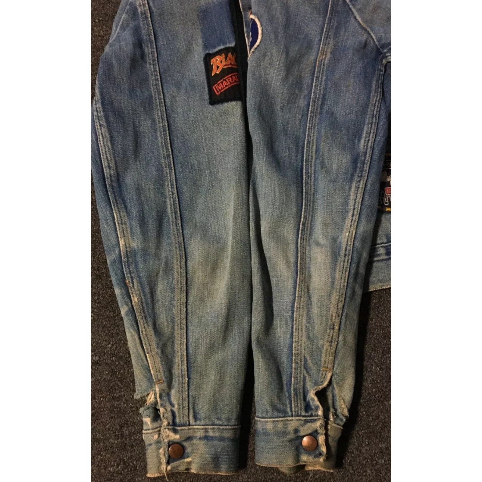 Wrangler VINTAGE Wrangler Denim Jacket 70s Rock Harley Patches Jacket S Blue Mens Rock N Roll 70s 80s Blues Size US S / EU 44-46 / 1 - 6 Thumbnail