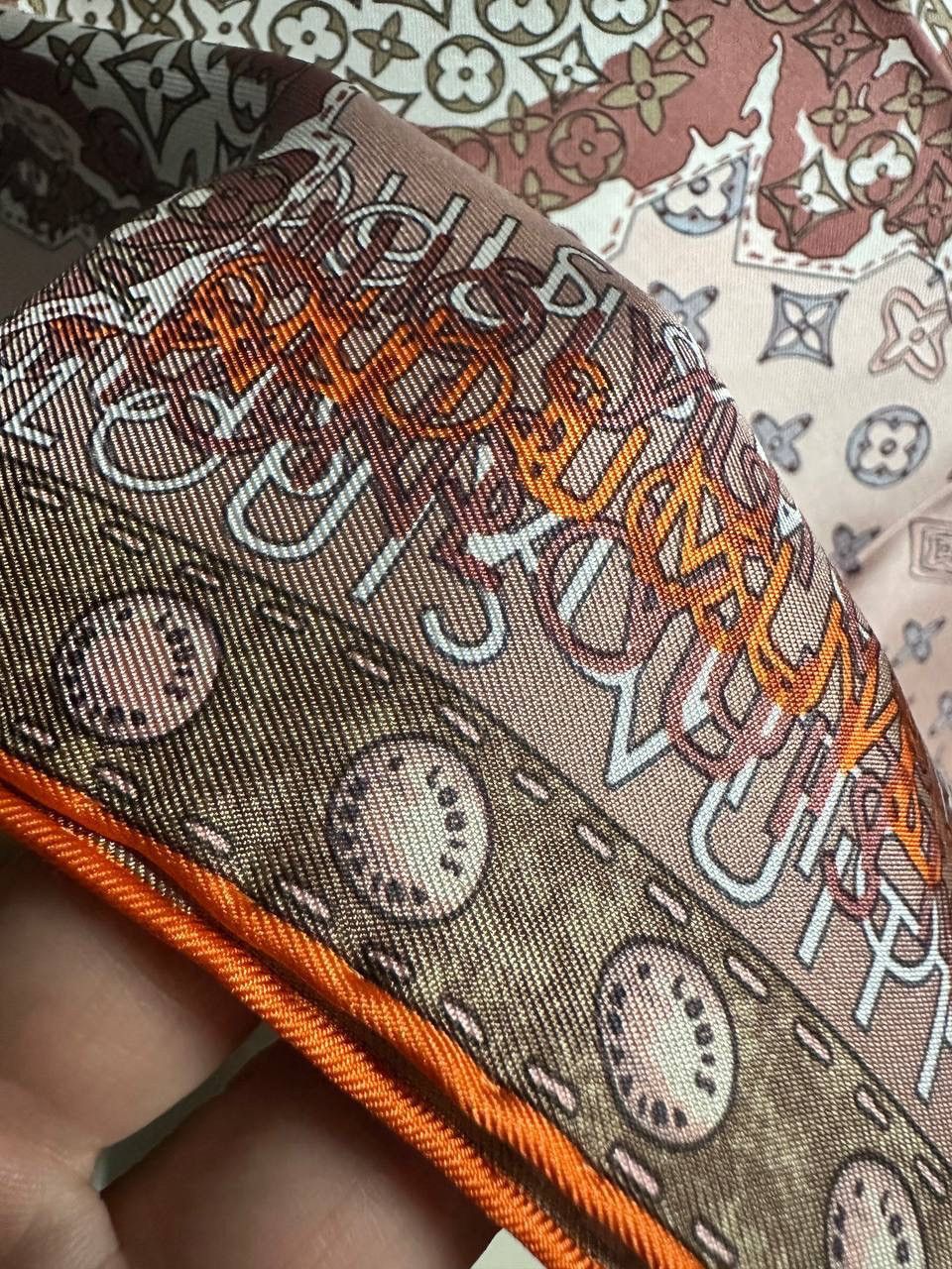 Louis Vuitton Louis Vuitton Scarf Silk Monogram Print Map logo New Auth Size ONE SIZE - 13 Thumbnail