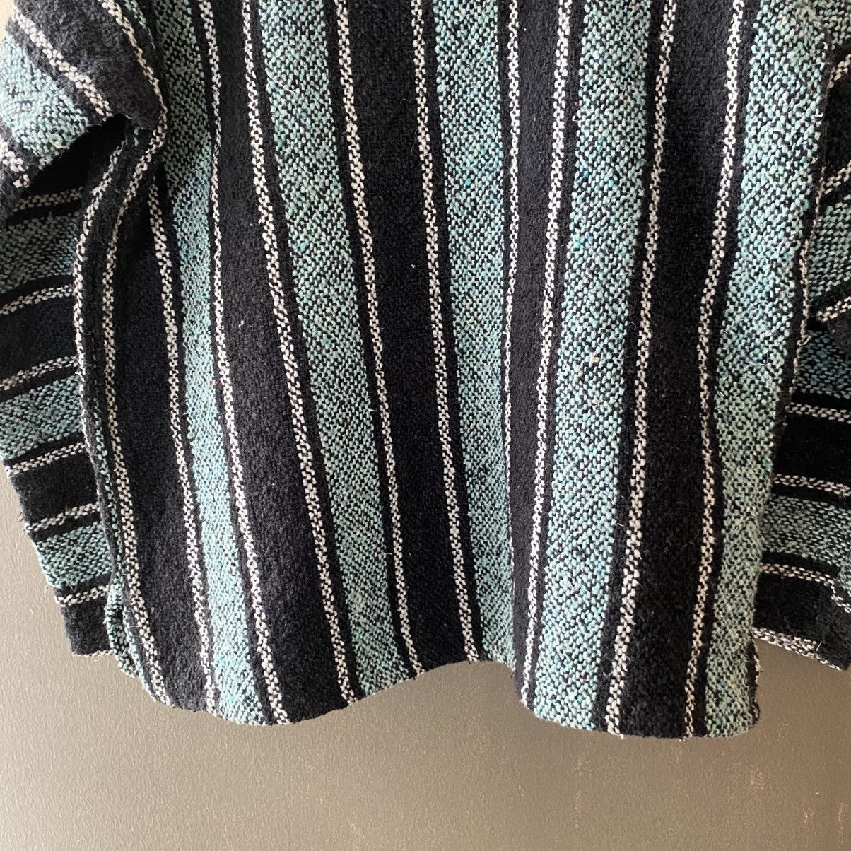 Vintage Black and Turquoise Striped Baja Hoodie Size US S / EU 44-46 / 1 - 8 Thumbnail
