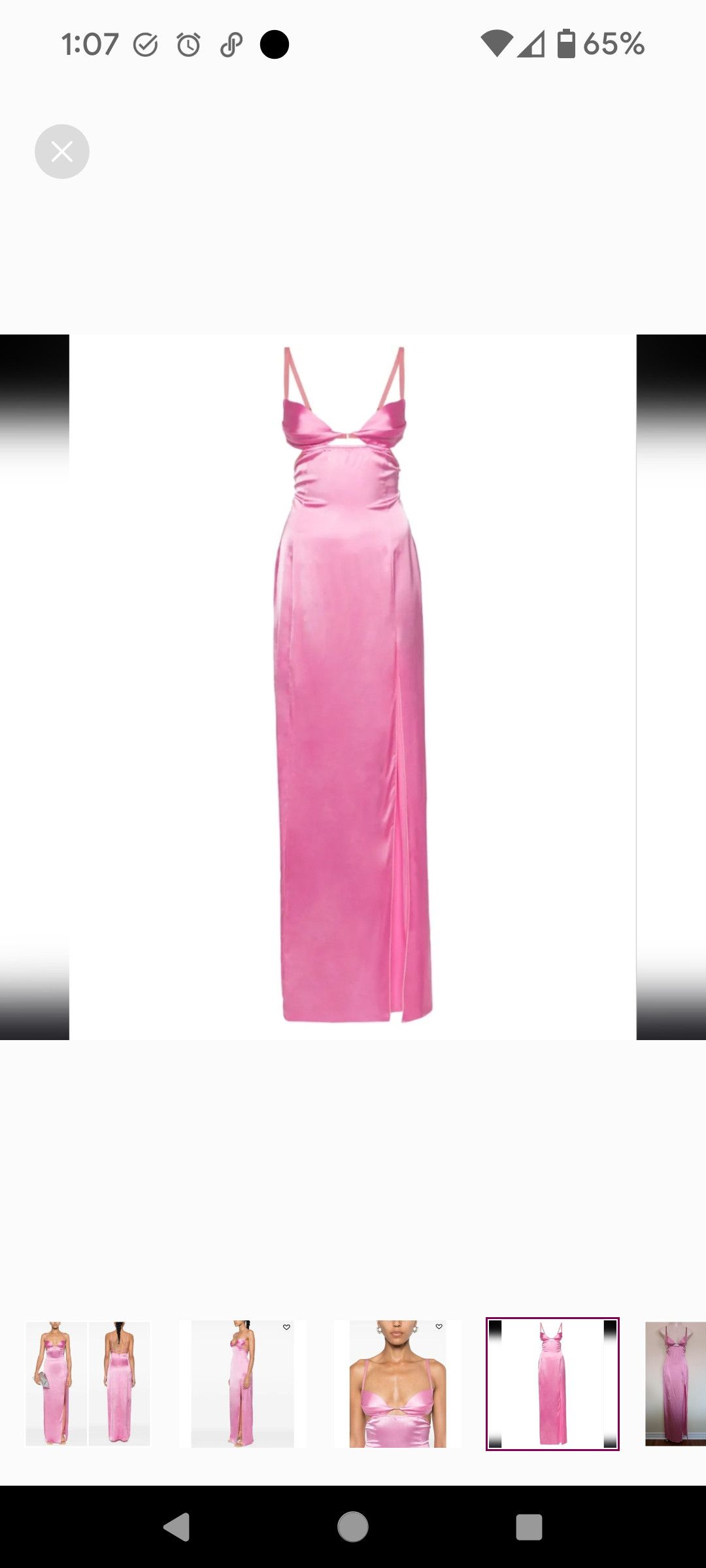 Nensi Dojaka Nensi Dojaka Double Petal Satin Maxi Dress Pink Small Size S / US 4 / IT 40 - 4 Thumbnail
