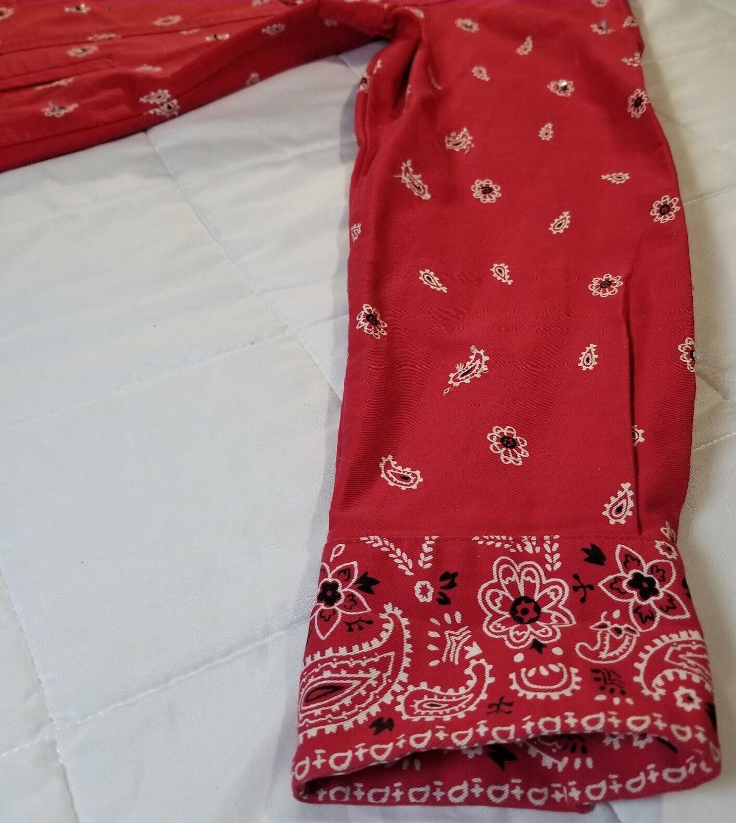 Other The Quacker Factory Red Shirt w/ Paisley/Rhinestones Size 8 Size M / US 6-8 / IT 42-44 - 12 Thumbnail