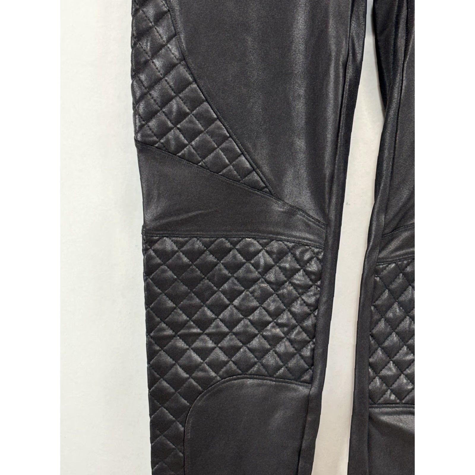 Spanx Spanx Quilted Faux Leather Leggings Black Womens Medium Moto Biker Bikercore Size 32" / US 10 / IT 46 - 3 Thumbnail