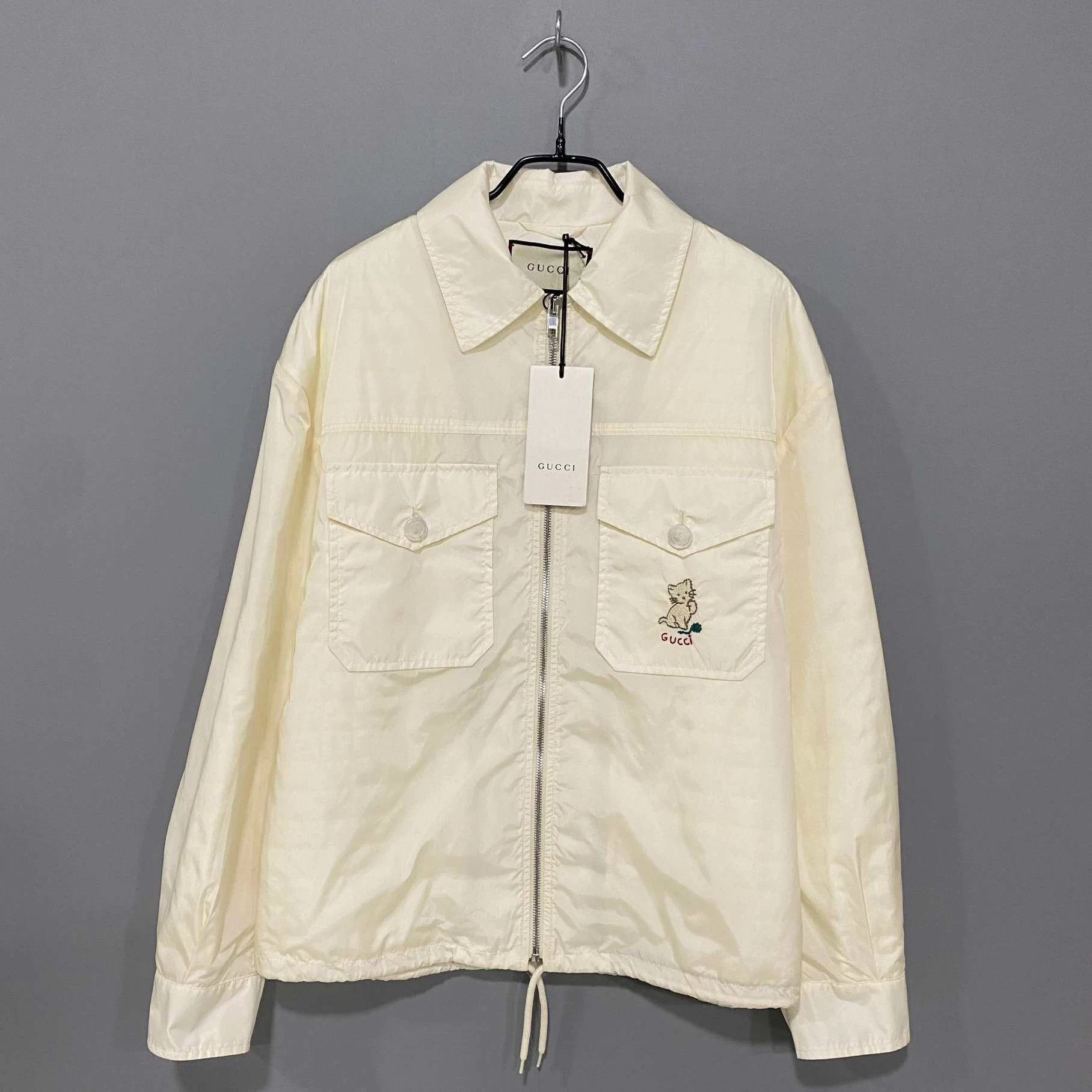 Gucci GUCCI cream kitten embroidery cotton puffer coat women's Size S / US 4 / IT 40 - 1 Thumbnail