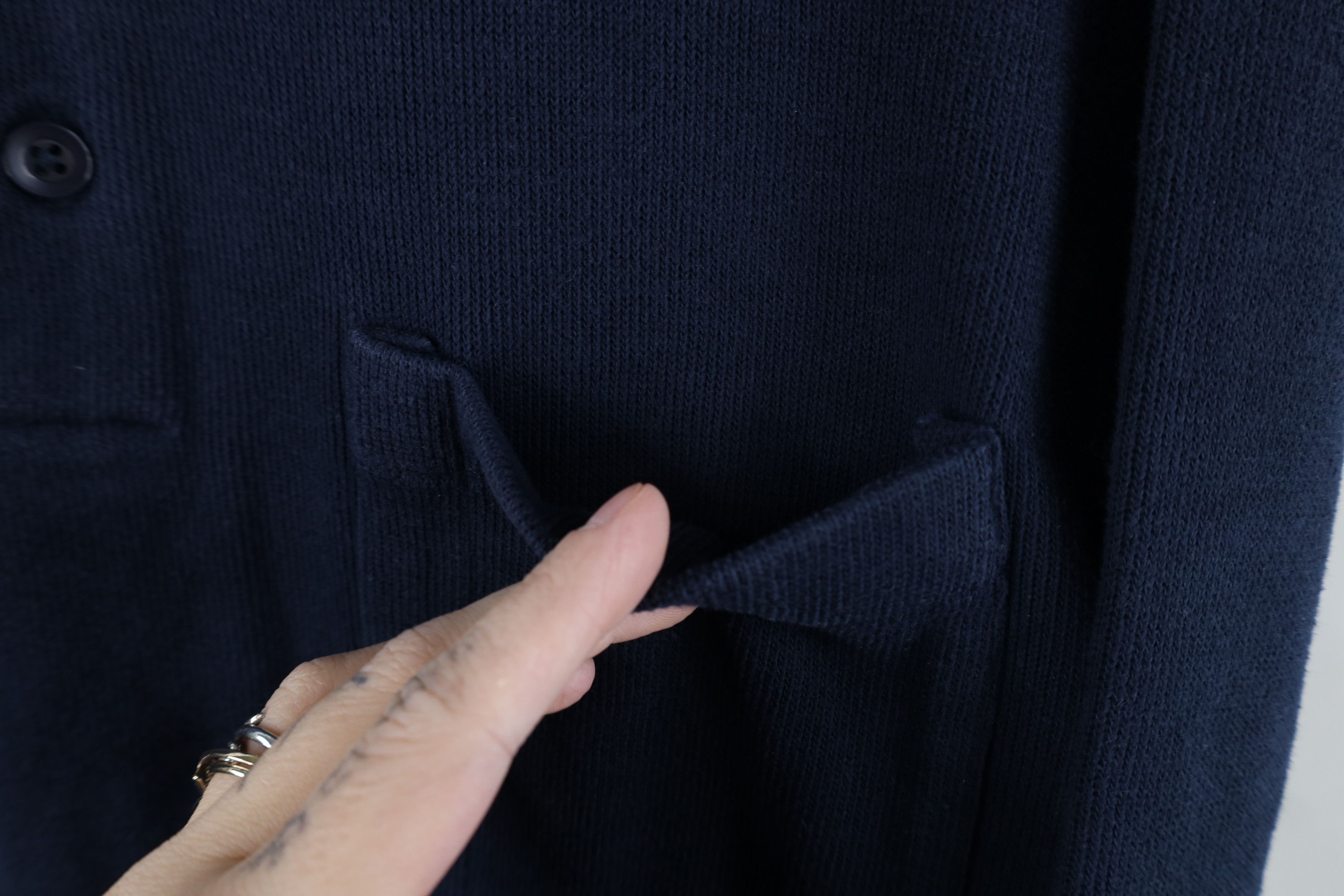 Vintage Vintage 90s Streetwear Heavyweight Knit Long Sleeve Polo Size US L / EU 52-54 / 3 - 4 Thumbnail