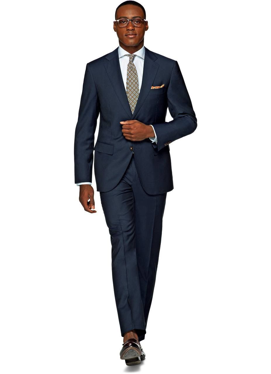 Suitsupply 2017 SUITSUPPLY BLUE PLAIN NAVY CLASSIC MENS SUIT Size 48S - 1 Thumbnail