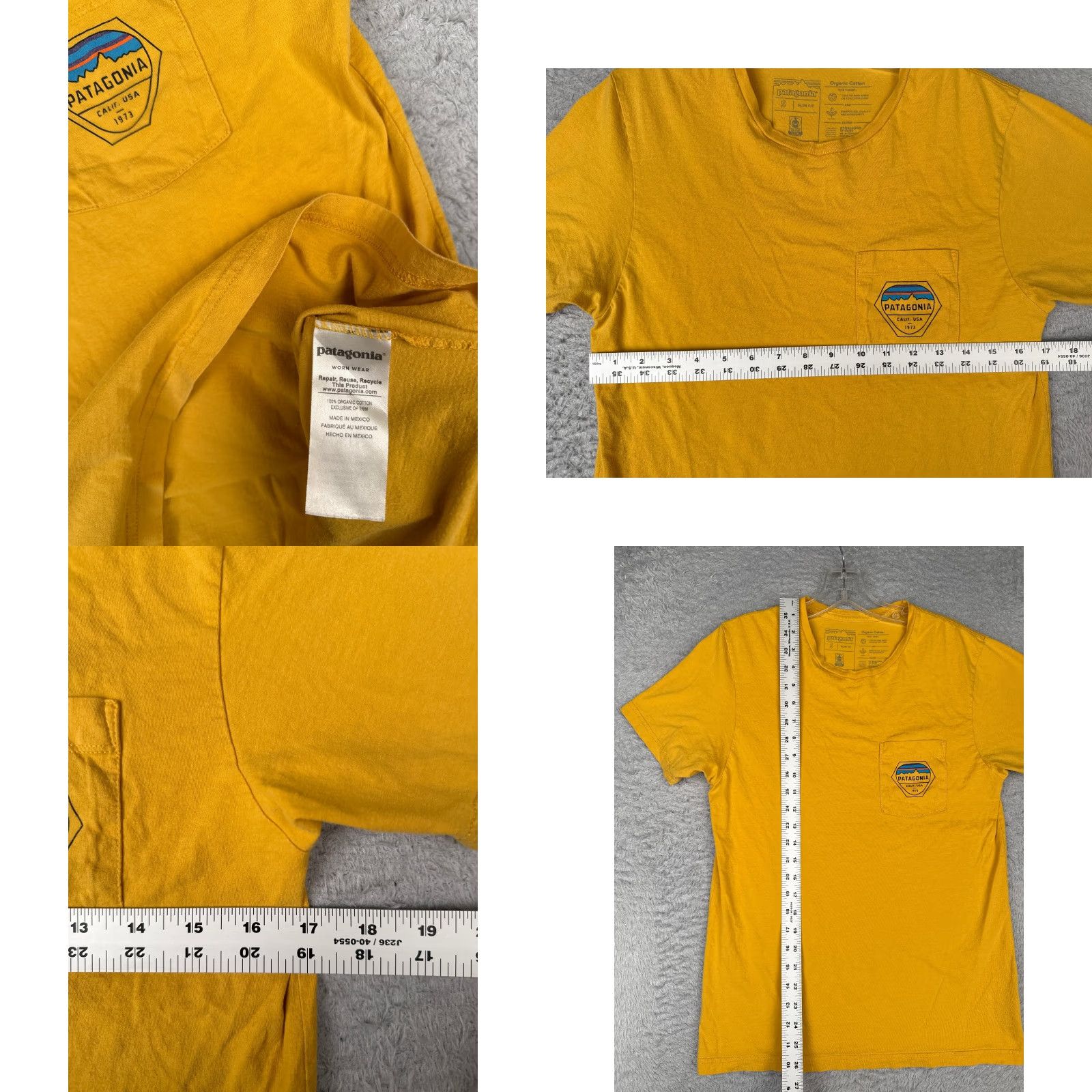 Patagonia Patagonia Shirt Men Small Yellow Short Sleeve Crew Neck Cotton Pocket Slim Fit Size US S / EU 44-46 / 1 - 8 Thumbnail