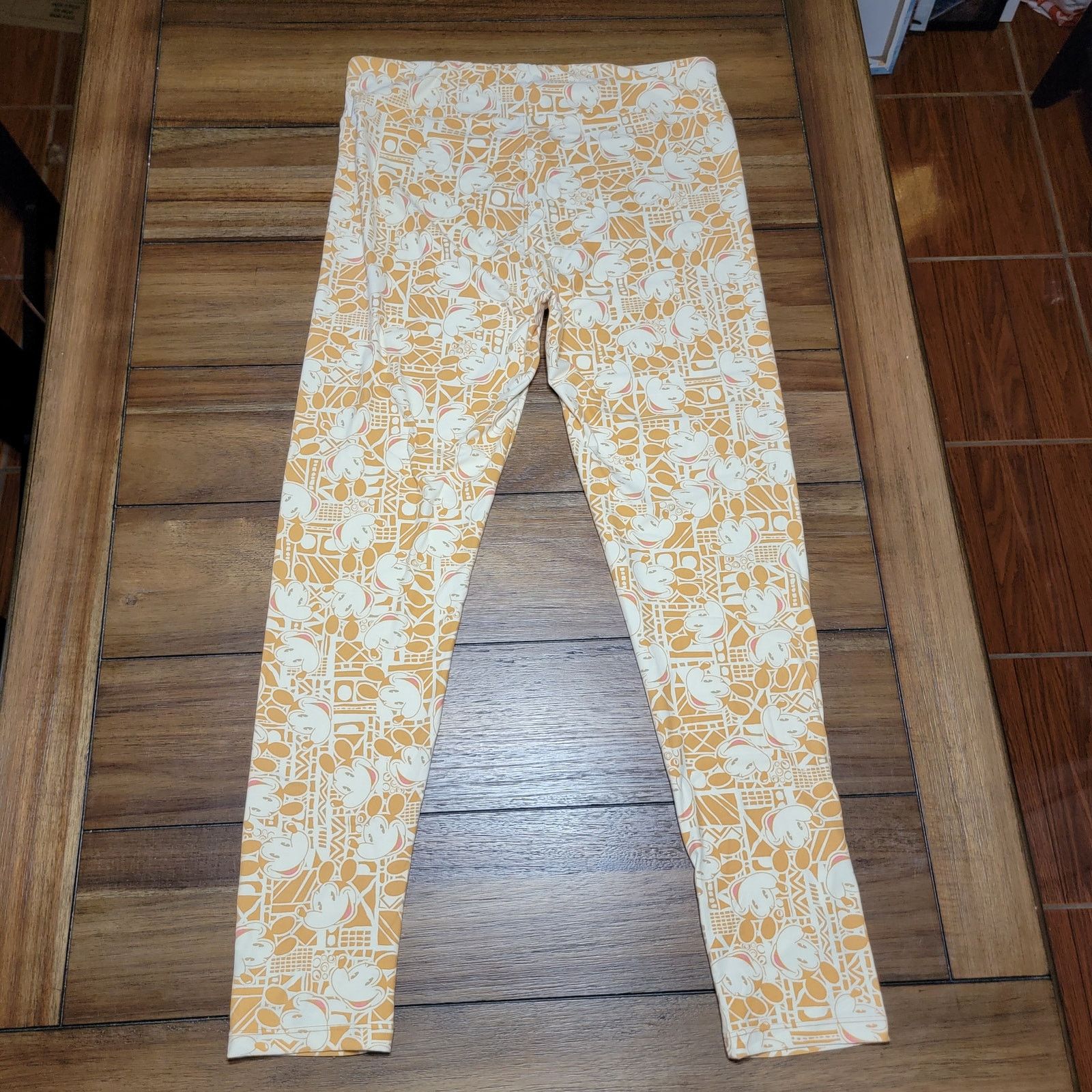 Other LuLa Roe Cream & Gold Mickey Leggings - Tall & Curvy (12) Size 34" / US 12 / IT 48 - 3 Thumbnail