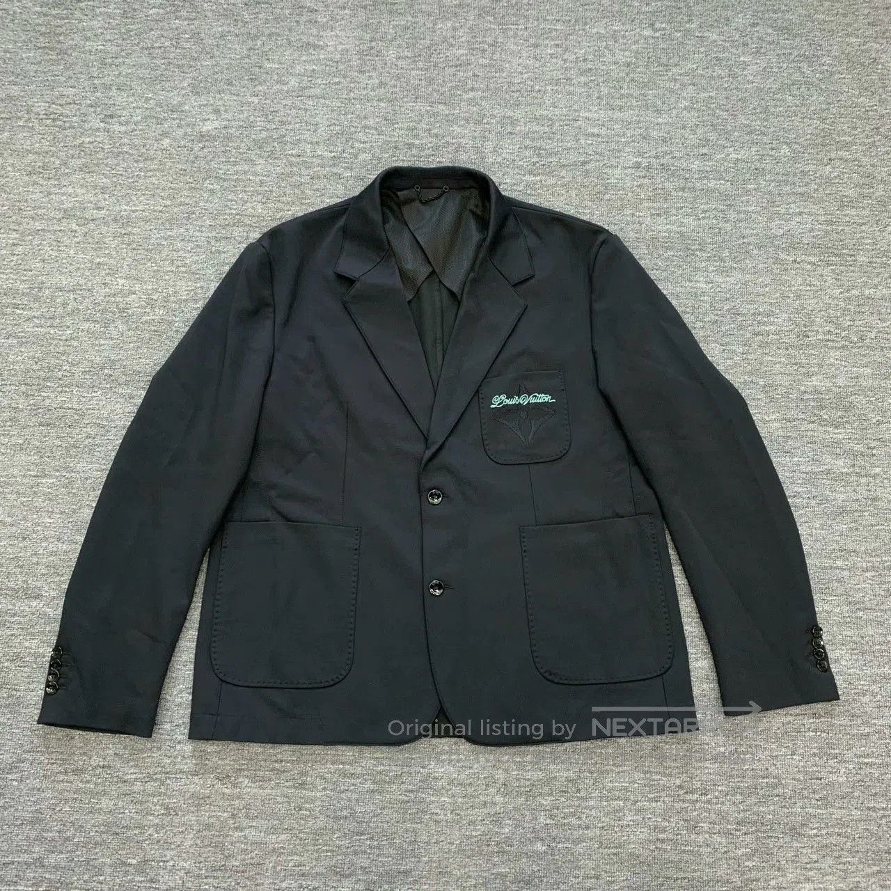 Louis Vuitton black embroidered logo suit jacket LV SS25. Size US XXL / EU 58 / 5 - 1 Thumbnail
