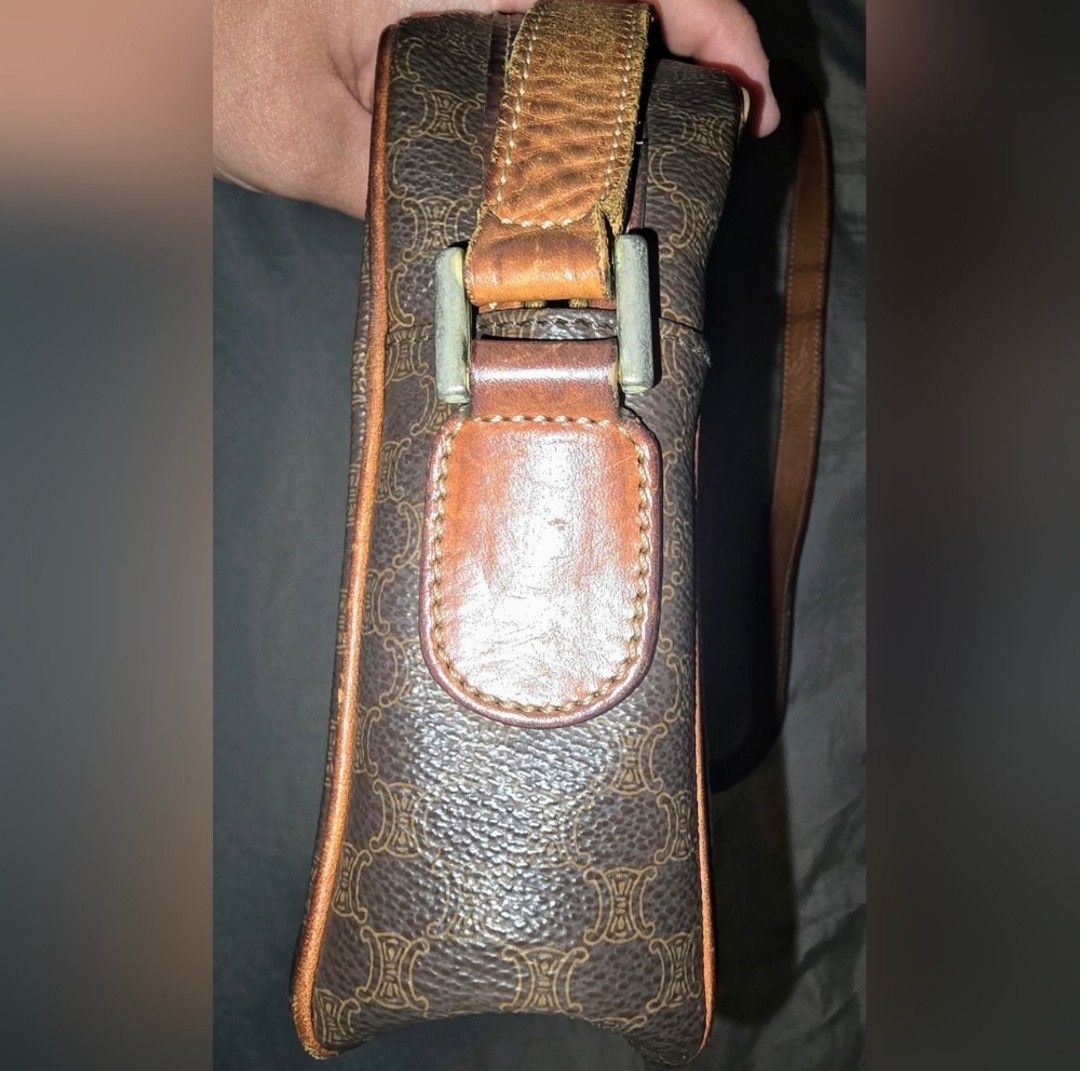 Celine Authentic Vintage Celine Brown Leather Macadam Crossbody Size ONE SIZE - 5 Thumbnail