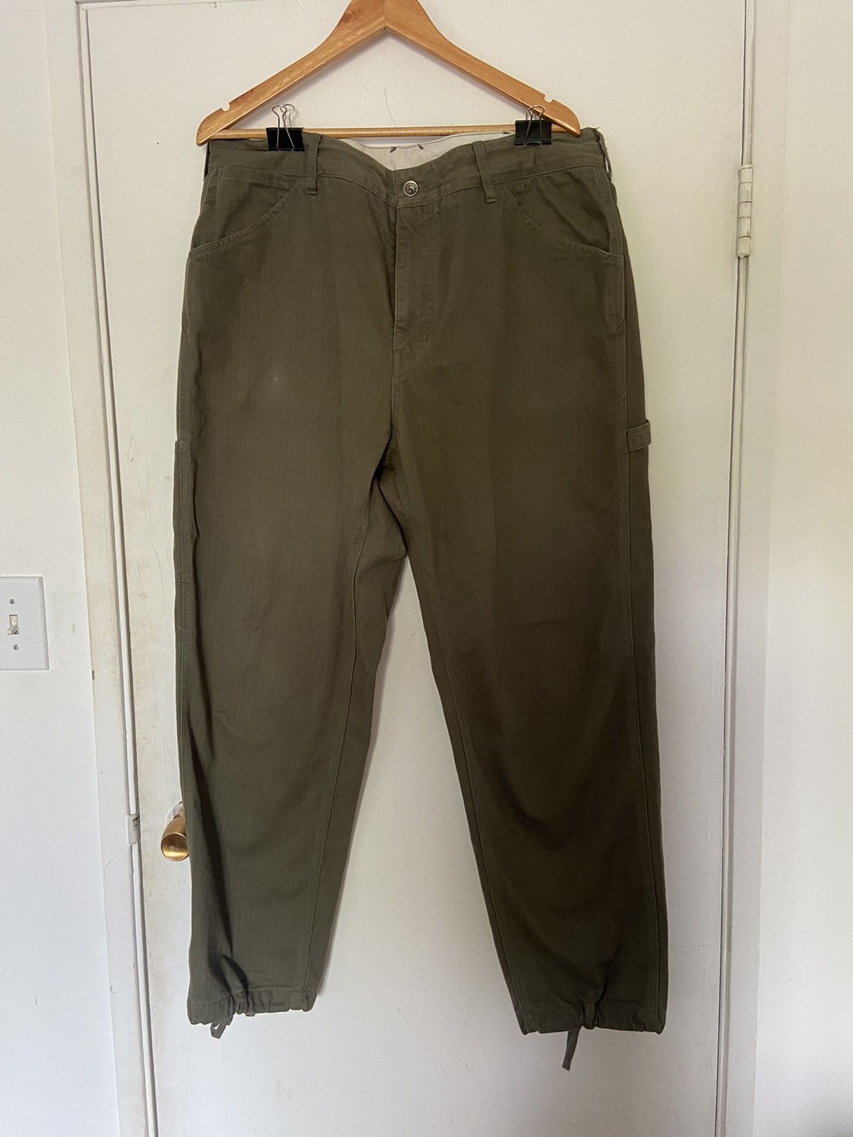image of Engineered Garments Painter Pants In Olive Hbt in Green, Men's (Size 38)