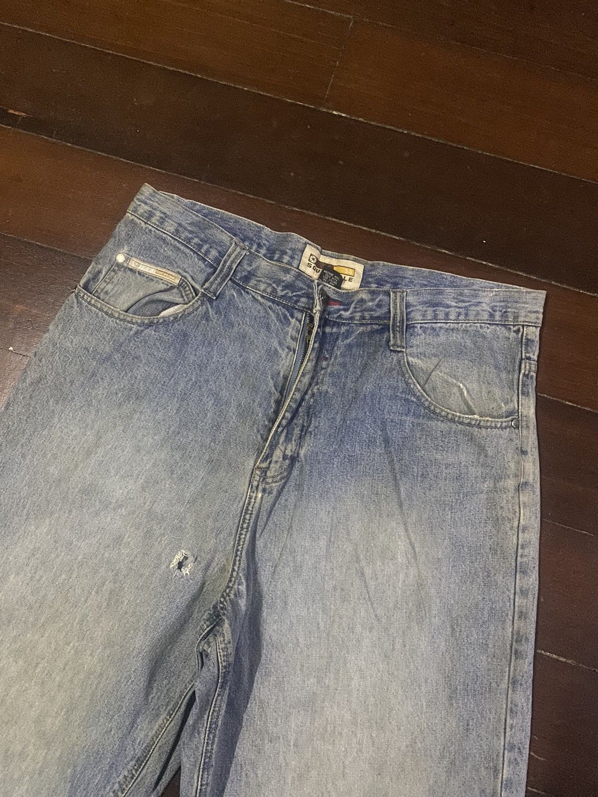 Anchor Blue × Southpole Fire vintage southpole wideleg baggy distressed mud wash Size US 34 / EU 50 - 6 Thumbnail
