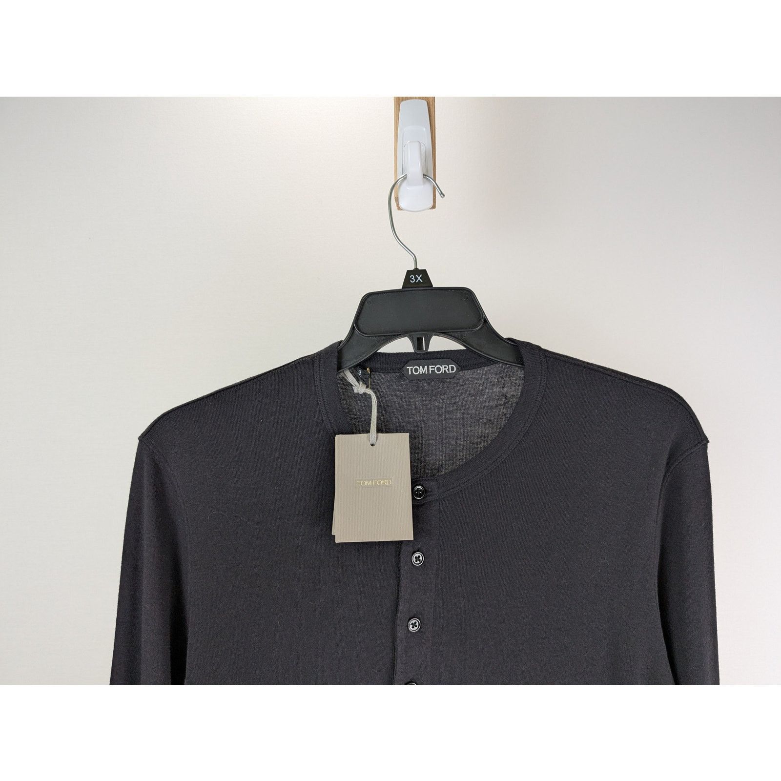 Tom Ford o1rshd1 Henley Shirt in Black Size US M / EU 48-50 / 2 - 3 Thumbnail