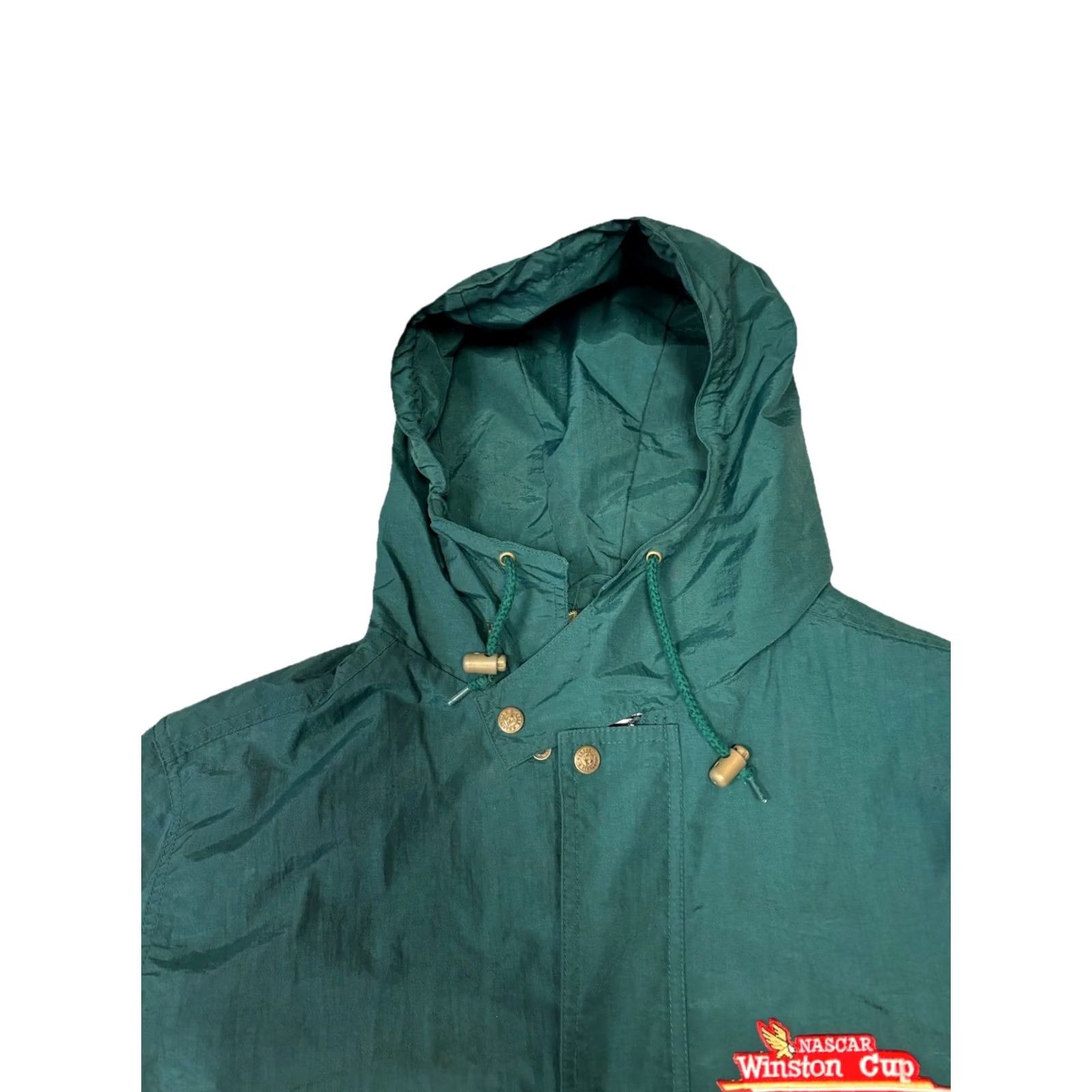 NASCAR VINTAGE Nascar Hartwell Viasport Green Windbreaker Jacket XL Adult Regular Zip Front Logo Pockets Size US XL / EU 56 / 4 - 4 Thumbnail
