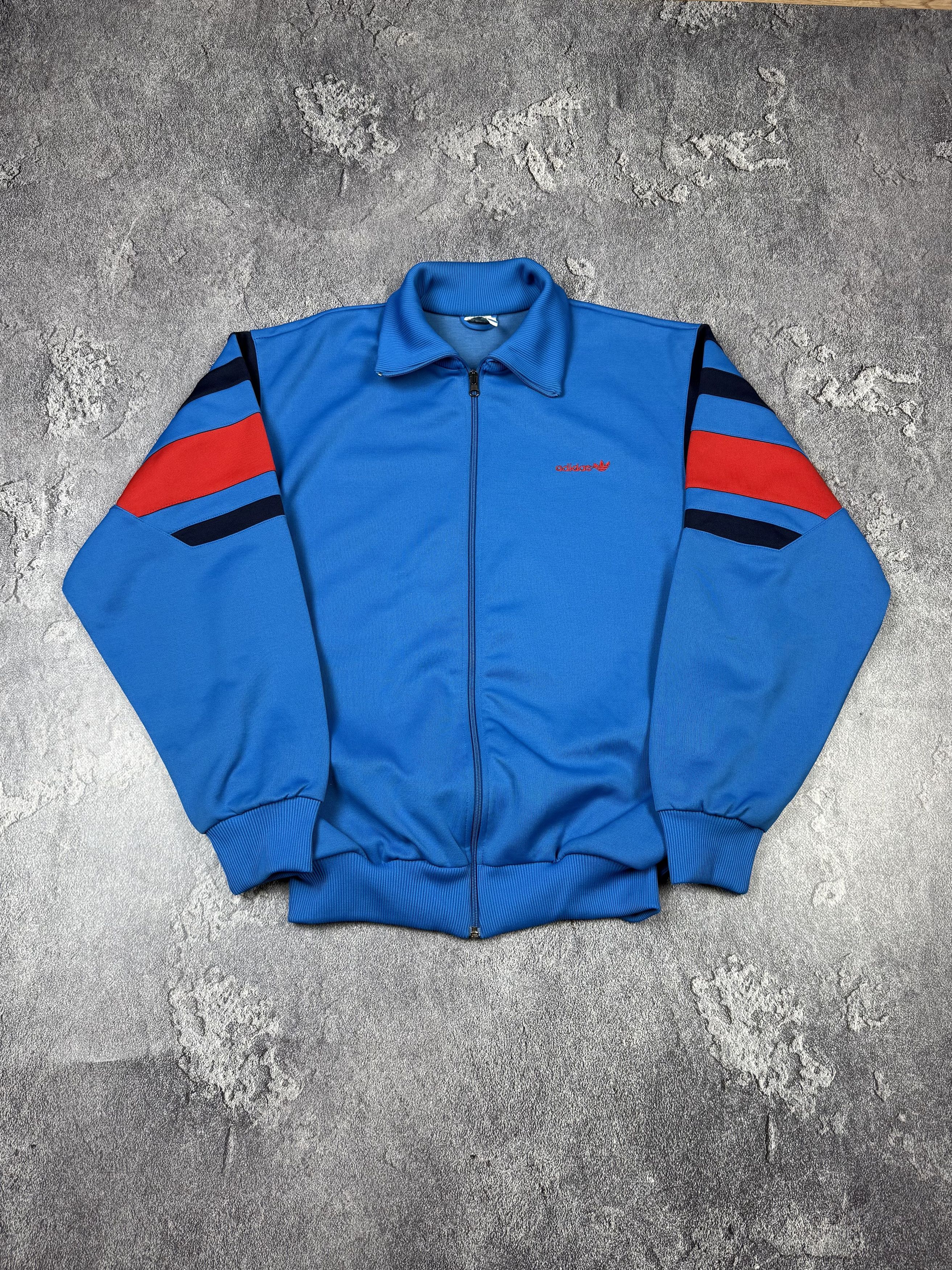 Adidas Vintage 80s Adidas Blue Track Jacket Retro Sportwear Size US L / EU 52-54 / 3 - 1 Thumbnail
