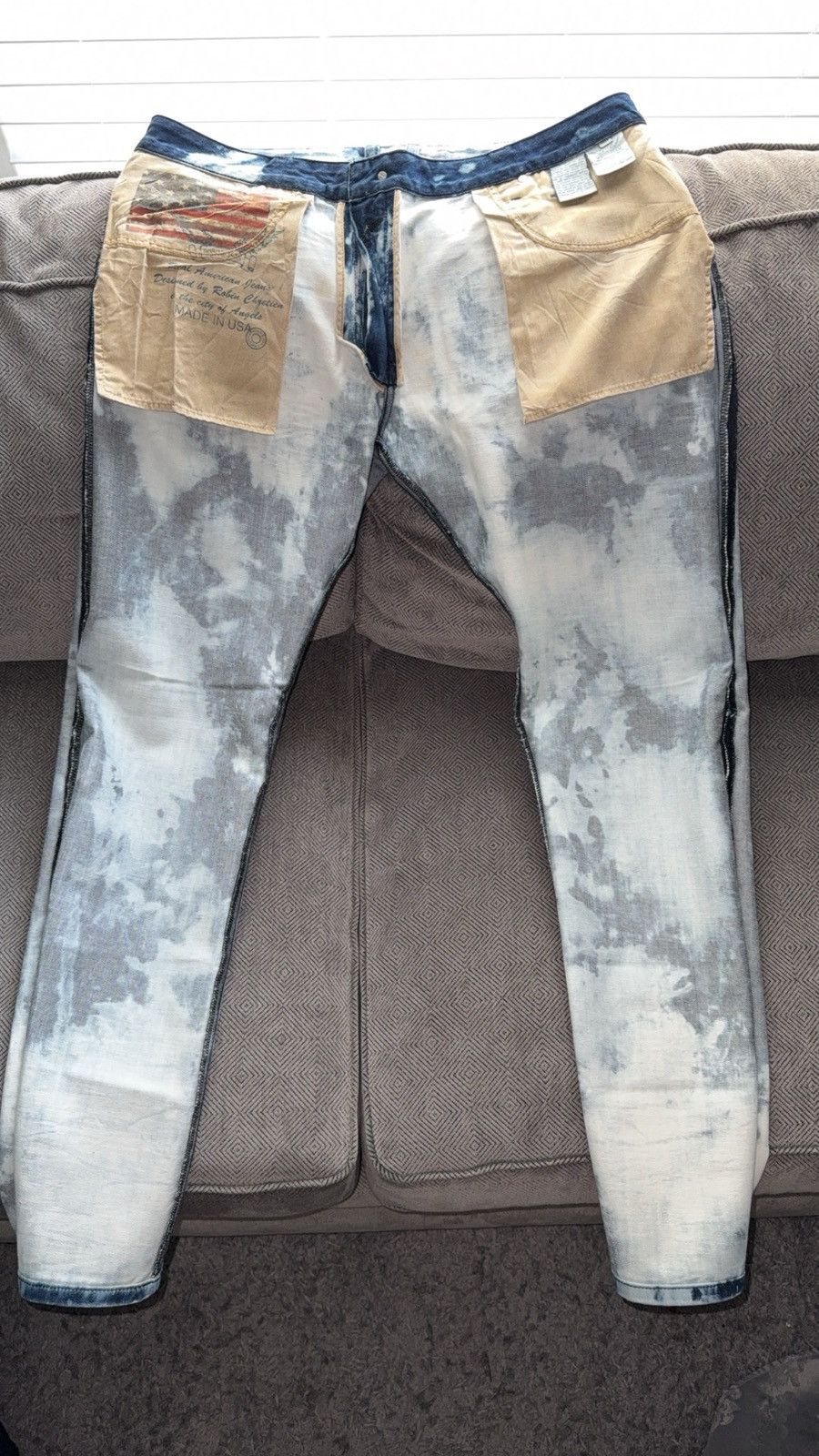 Robins Jeans Robin’s Jean Acid Wash Studded Denim Blue Distressed Size US 38 / EU 54 - 5 Thumbnail