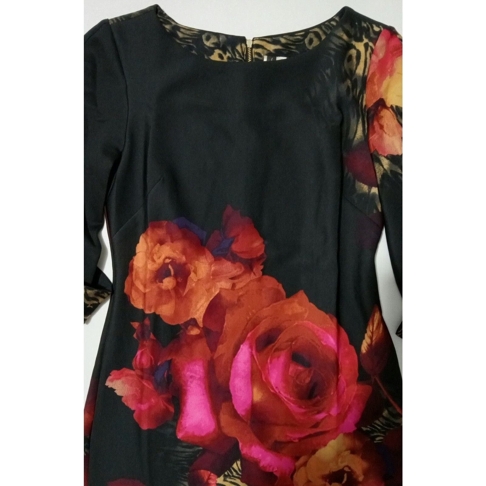 & Other Stories Julian Taylor NY Dress 6 Floral Sheath Back Zip 3/4 Sleeve Size M / US 6-8 / IT 42-44 - 3 Thumbnail