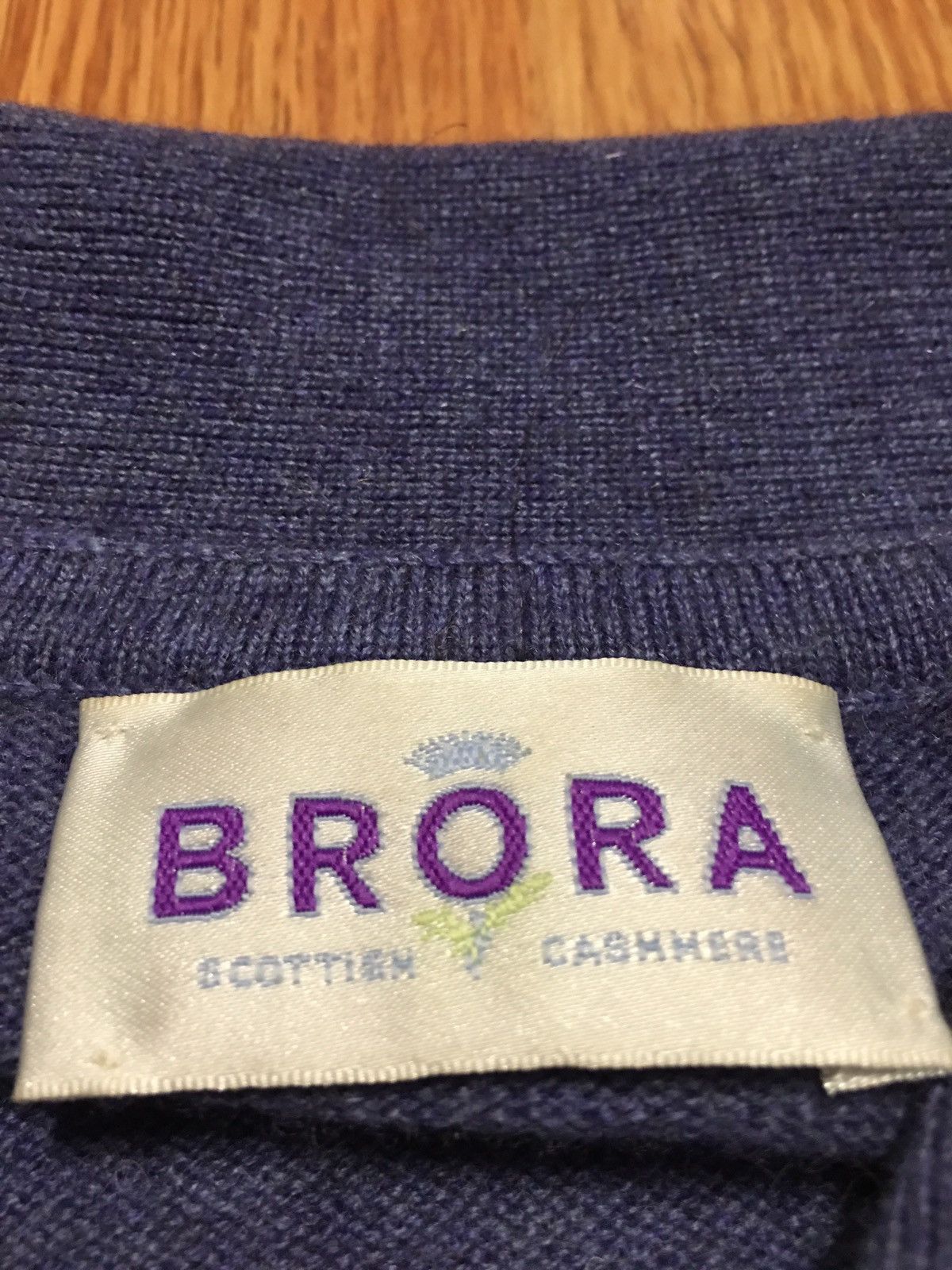 Designer BRORA Cashmere Blue Elegantly Scotland Cardigan UK 12 Size M / US 6-8 / IT 42-44 - 7 Thumbnail