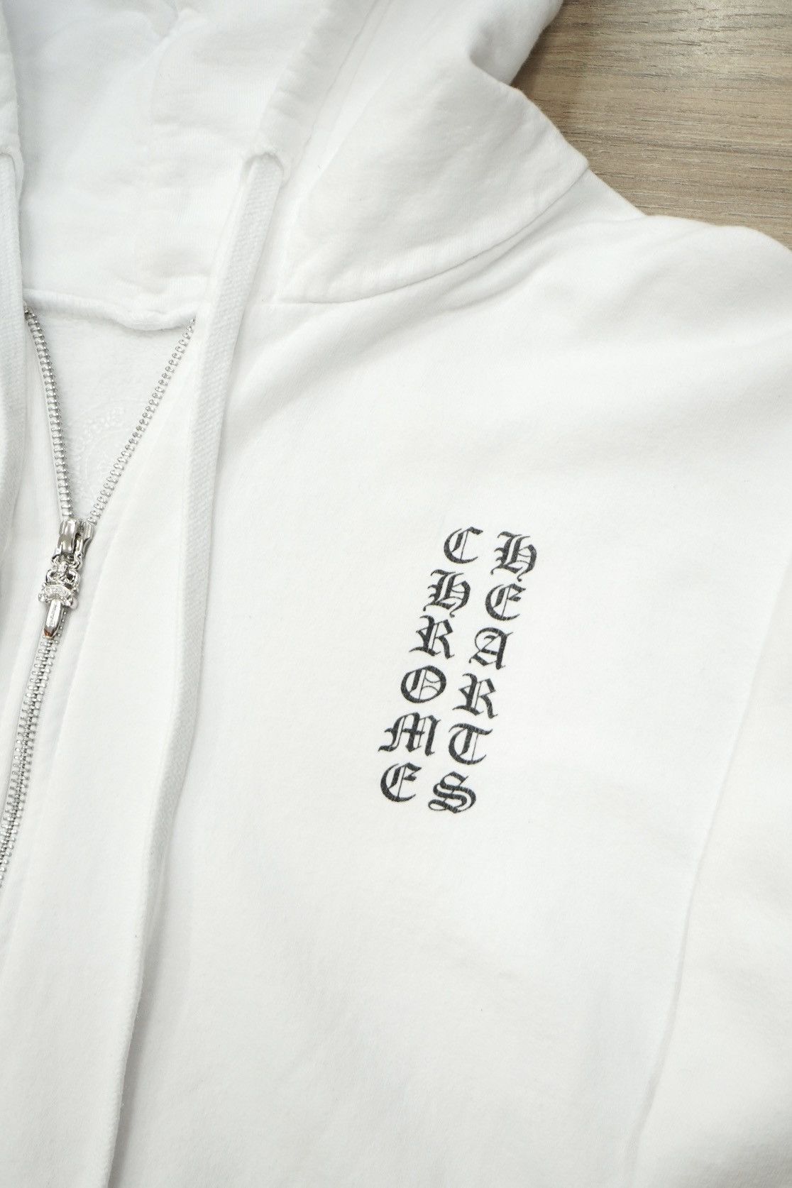Chrome Hearts Chrome Hearts Vertical Logo White Zip Up Size US M / EU 48-50 / 2 - 3 Thumbnail