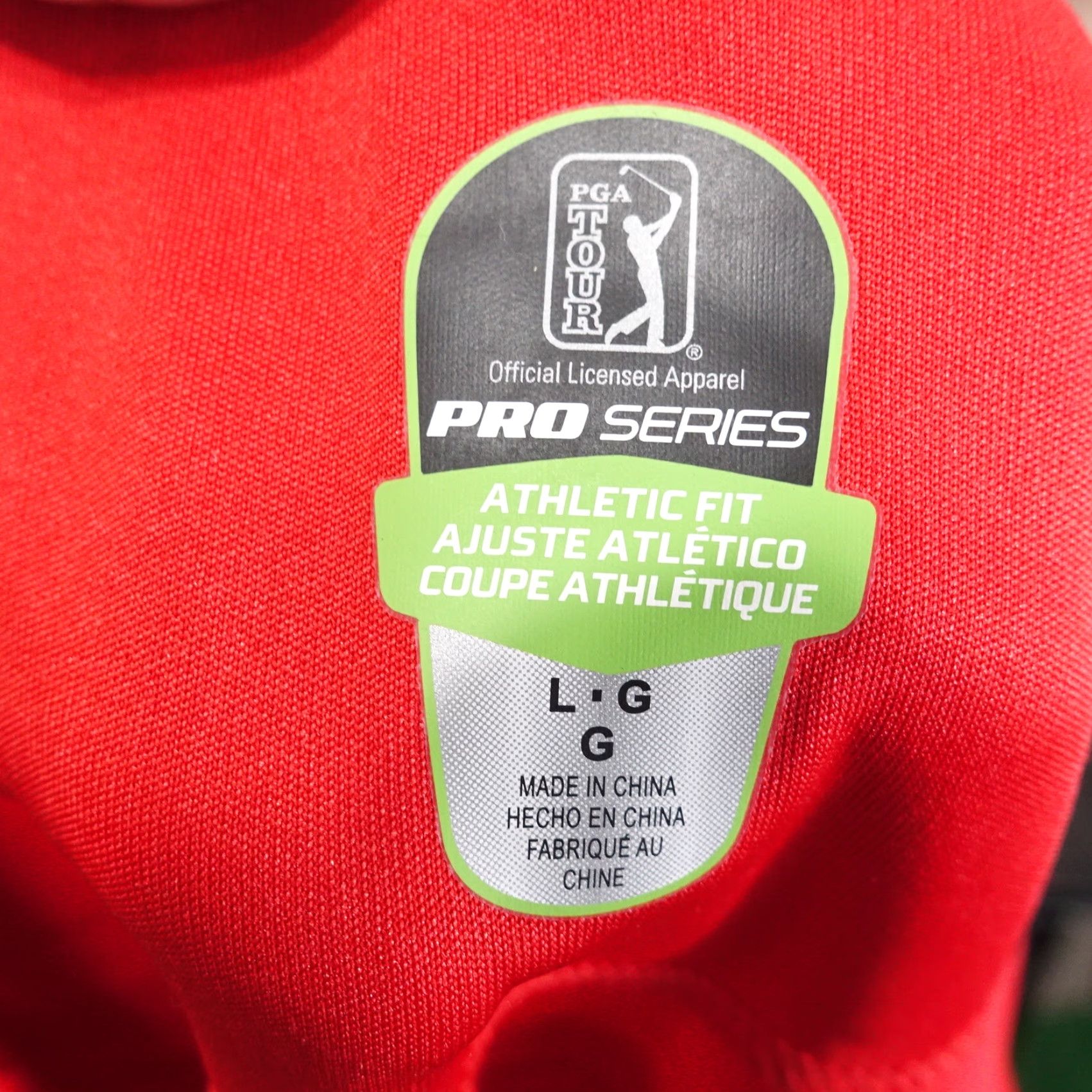 PGA Tour POLO PGA TOUR PRO SERIES ATHLETIC FIT RED GOLF MENS SIZE L LARGE Size US L / EU 52-54 / 3 - 7 Thumbnail