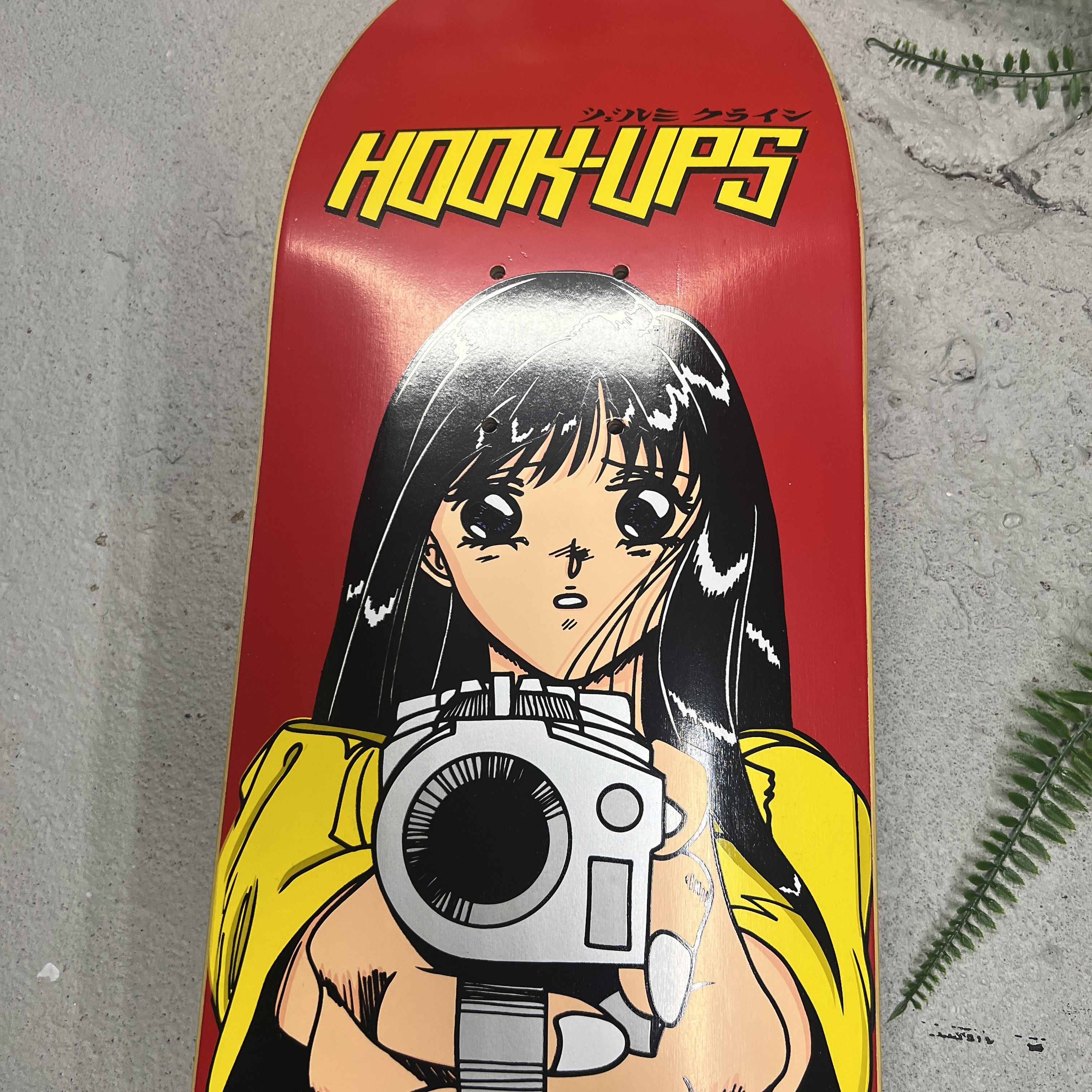 Hook-Ups Hook-Ups Girl with a Gun Skateboard Blue Front Side Size ONE SIZE - 2 Thumbnail