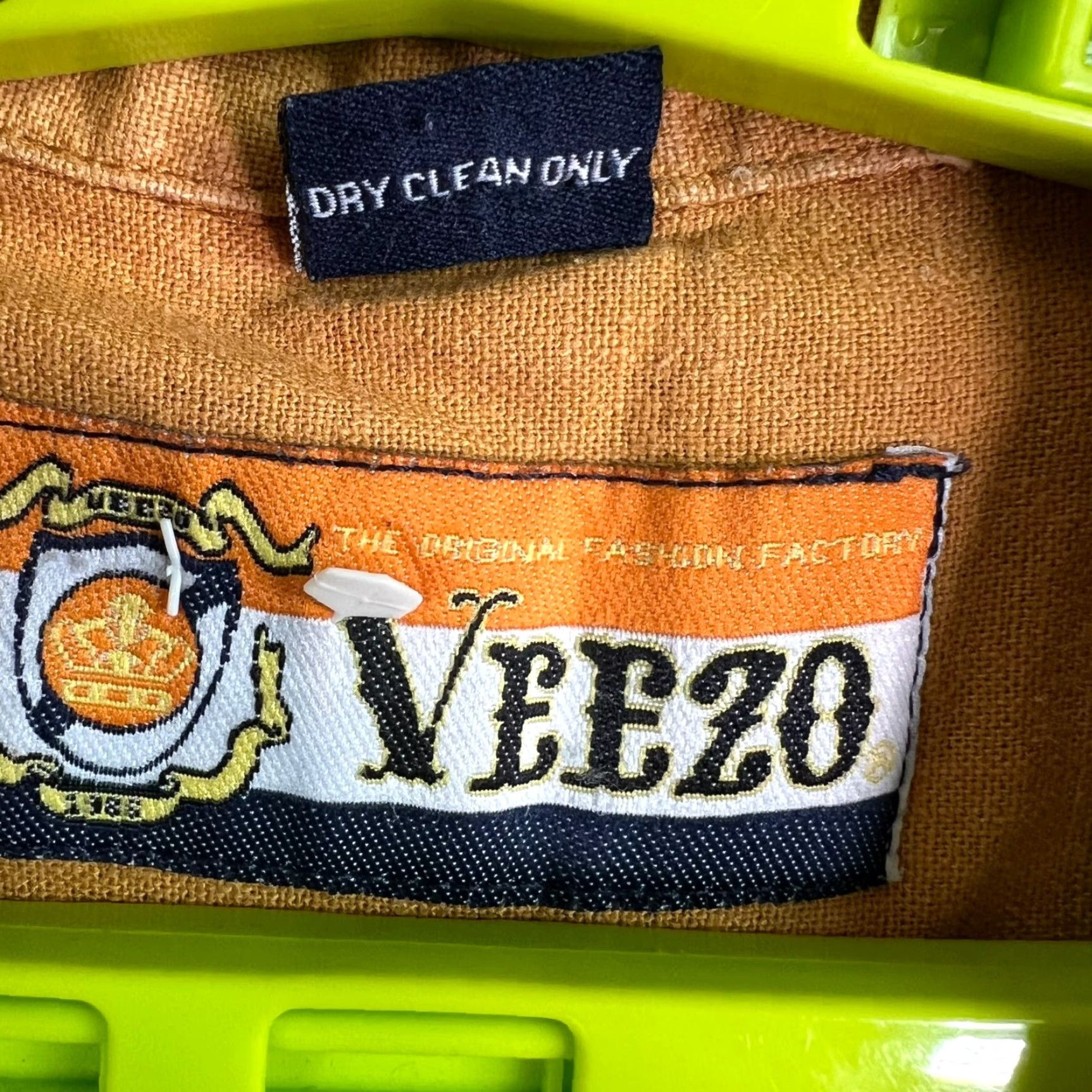 Vintage VEEZO Men's Linen Button-Up Shirt Size L Casual All Seasons Breathable 90s Western Tropical Tan Size US L / EU 52-54 / 3 - 4 Thumbnail