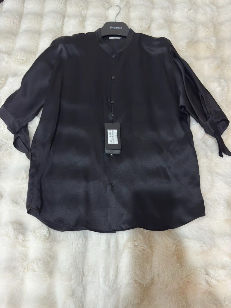 Saint Laurent Paris size 37 Show style ribbon silk shirt 2
