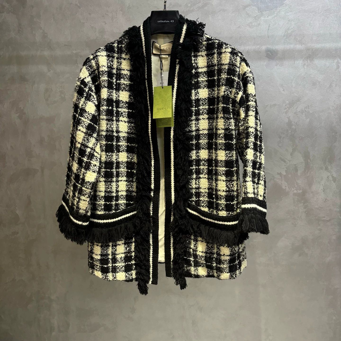 Gucci Gucci Knit Plaid Black T-Shirt 38 Women Size S / US 4 / IT 40 - 1 Thumbnail
