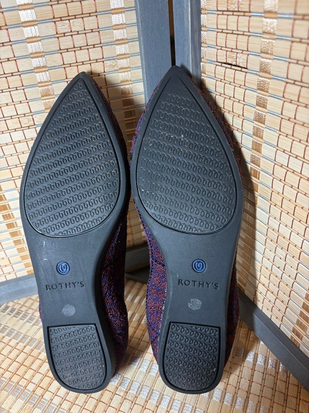 Rothy's Women's Rothy's The Point Burgundy & Blue Plaid Size US 6.5 / IT 36.5 - 4 Thumbnail