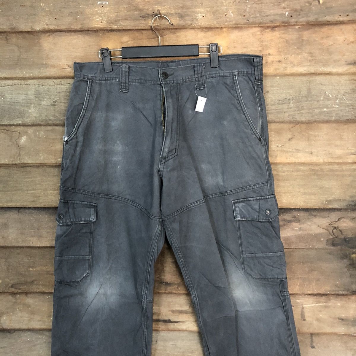 Japanese Brand DL Even River Dark Blue Cargo Multipocket Pants #S2780 Size US 35 - 2 Thumbnail