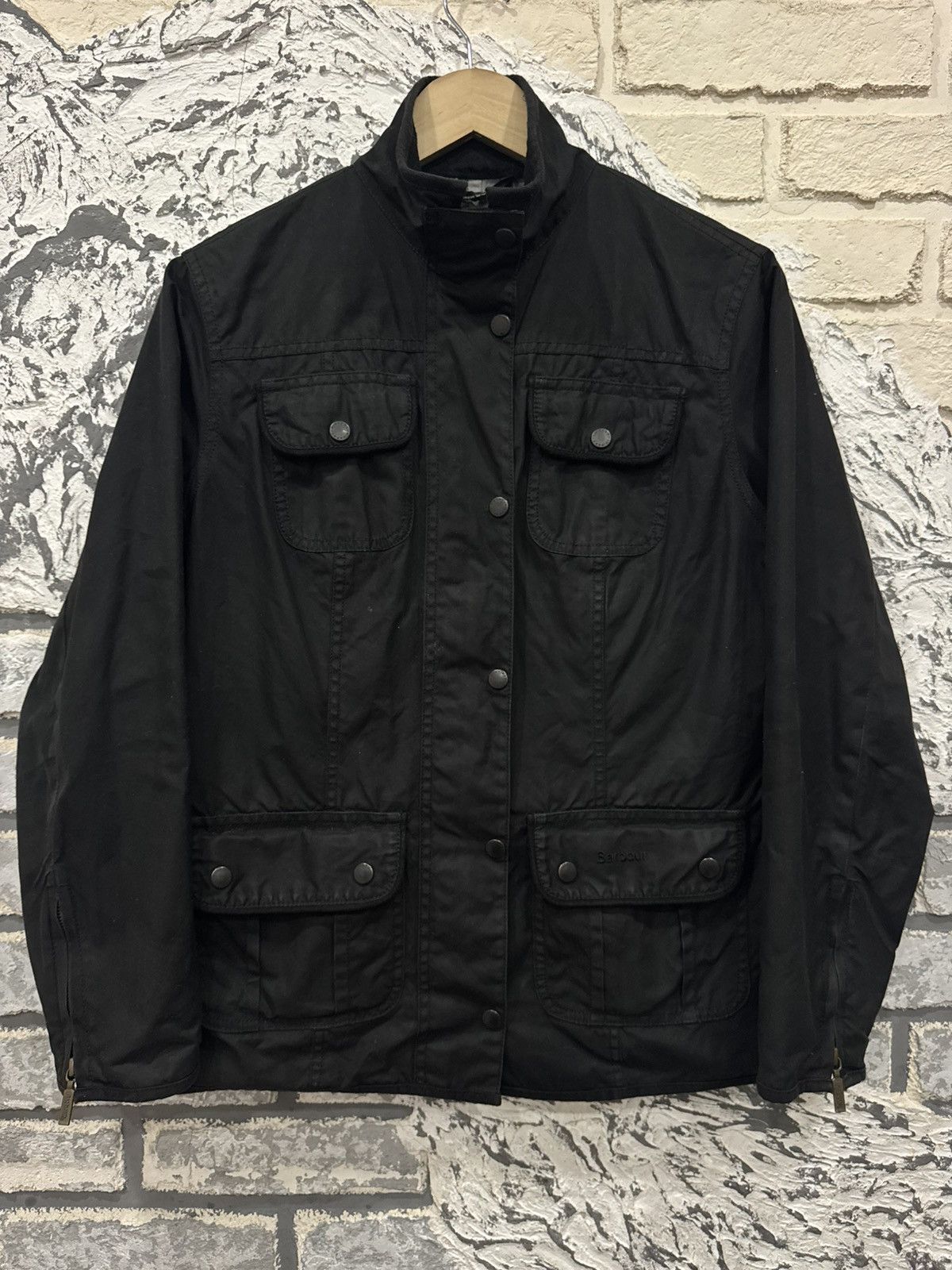 Barbour Womens Barbour Utility Black Waxed Jacket Size 12 Size M / US 6-8 / IT 42-44 - 1 Thumbnail