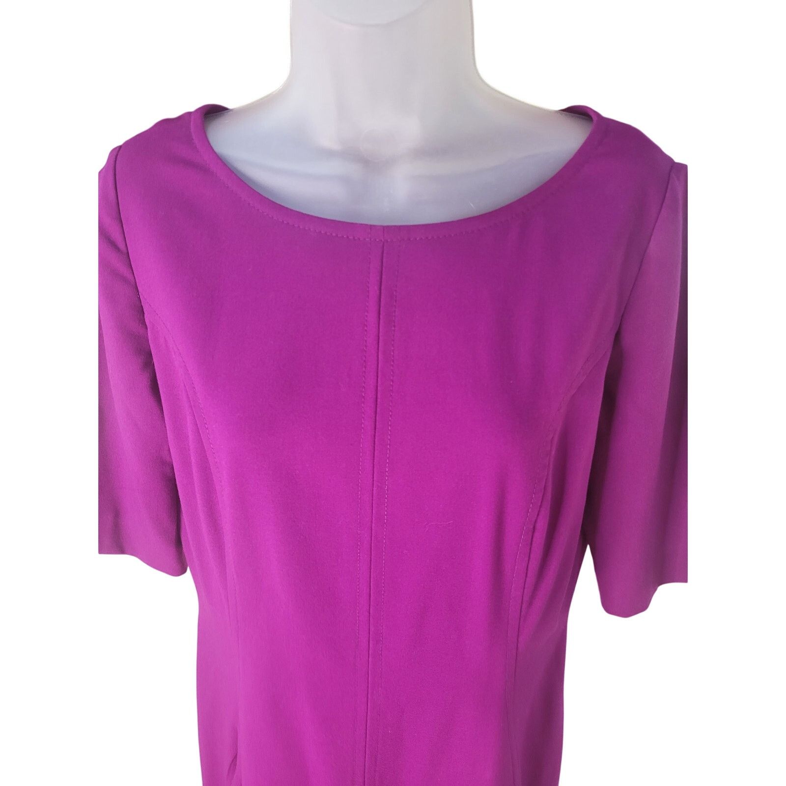 Elie Tahari Tahari Purple Dress Pockets Gold Hardware Lined Zip Back 8 Size M / US 6-8 / IT 42-44 - 4 Thumbnail