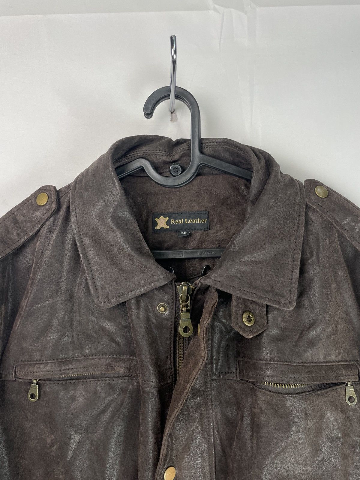 Vera Pelle Real Leather Mens Brown L Aviator Jacket with Fur Collar 90s Size US L / EU 52-54 / 3 - 17 Thumbnail