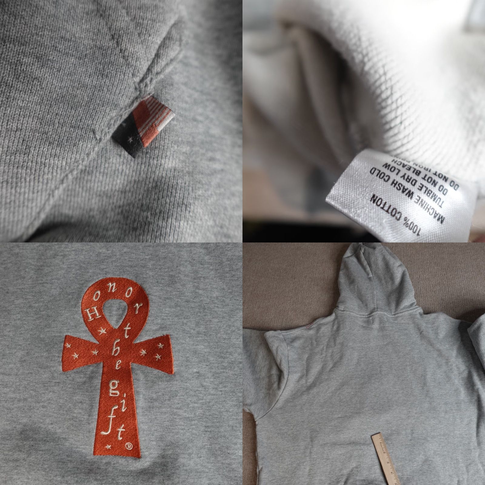 Honor the Gift Honor The Gift Mens Hoodie 2XL Gray Embroidered Ankh Size US XXL / EU 58 / 5 - 8 Thumbnail