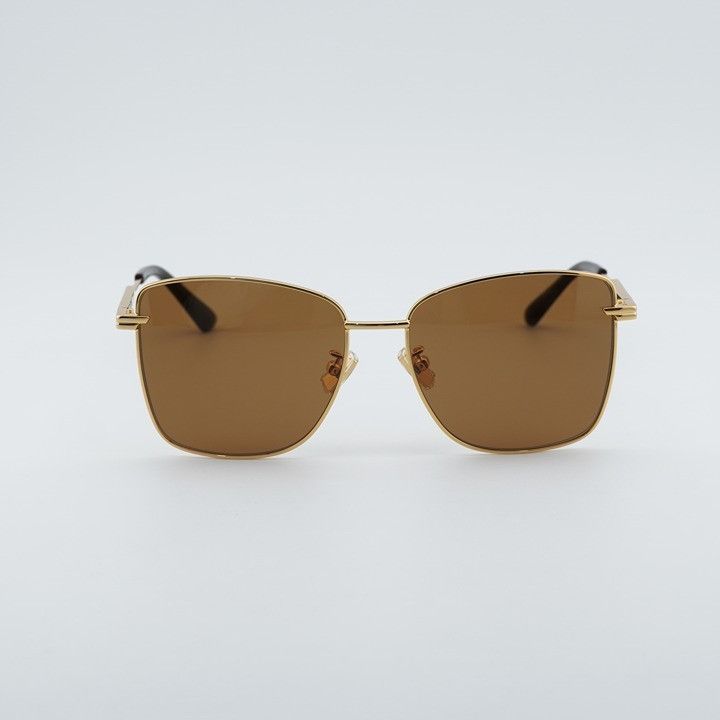 Bottega Veneta Bottega Veneta BV1237S 002 Sunglasses Gold Square Frame, Bro Size ONE SIZE - 2 Thumbnail