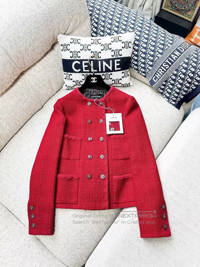 Chanel Chanel Lace double-breasted four-pocket tweed woven long-s Size XXS / US 00 / IT 34 - 1 Thumbnail