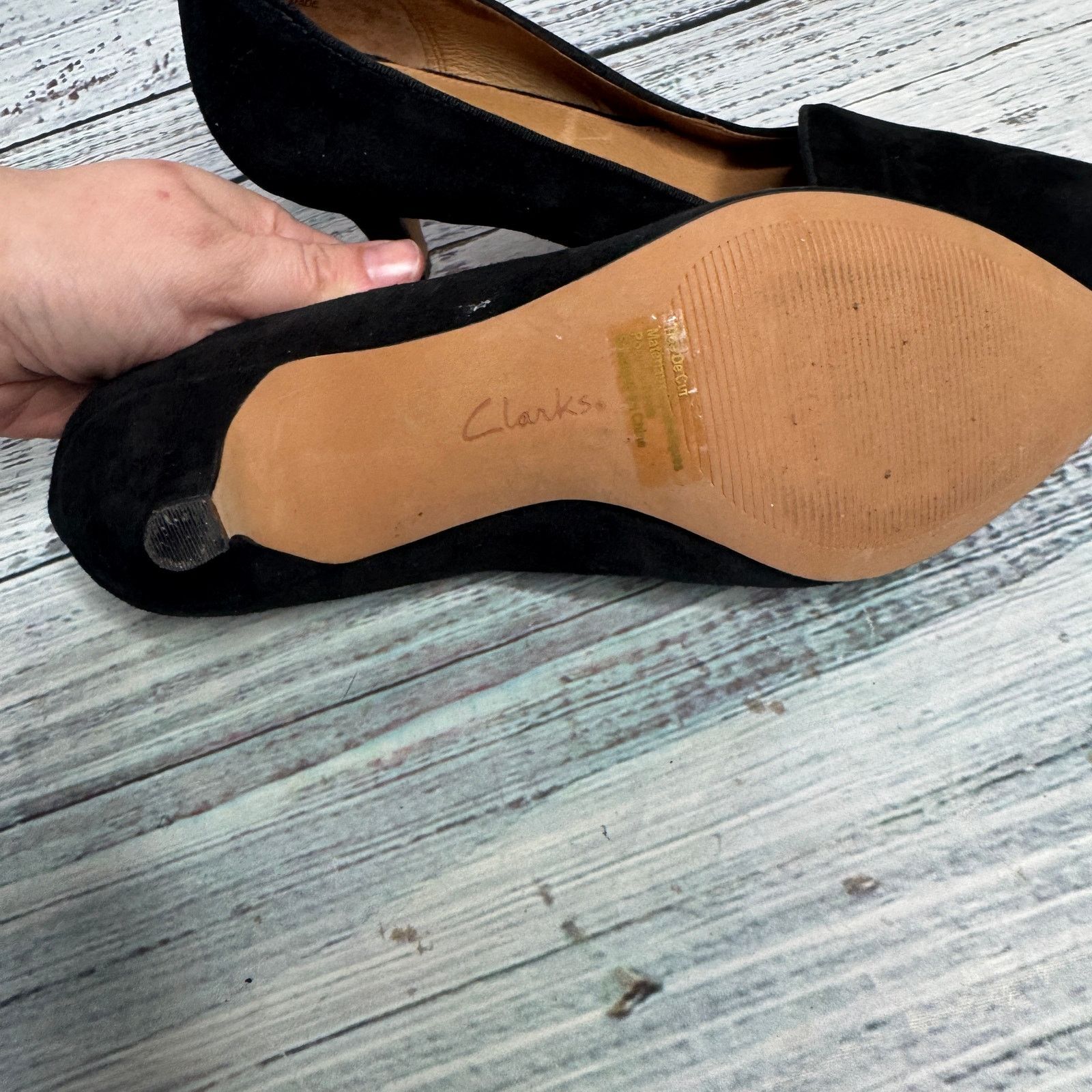 Clarks Clarks Indigo Black Suede Point Toe Pumps 8 Size US 8 / IT 38 - 3 Thumbnail