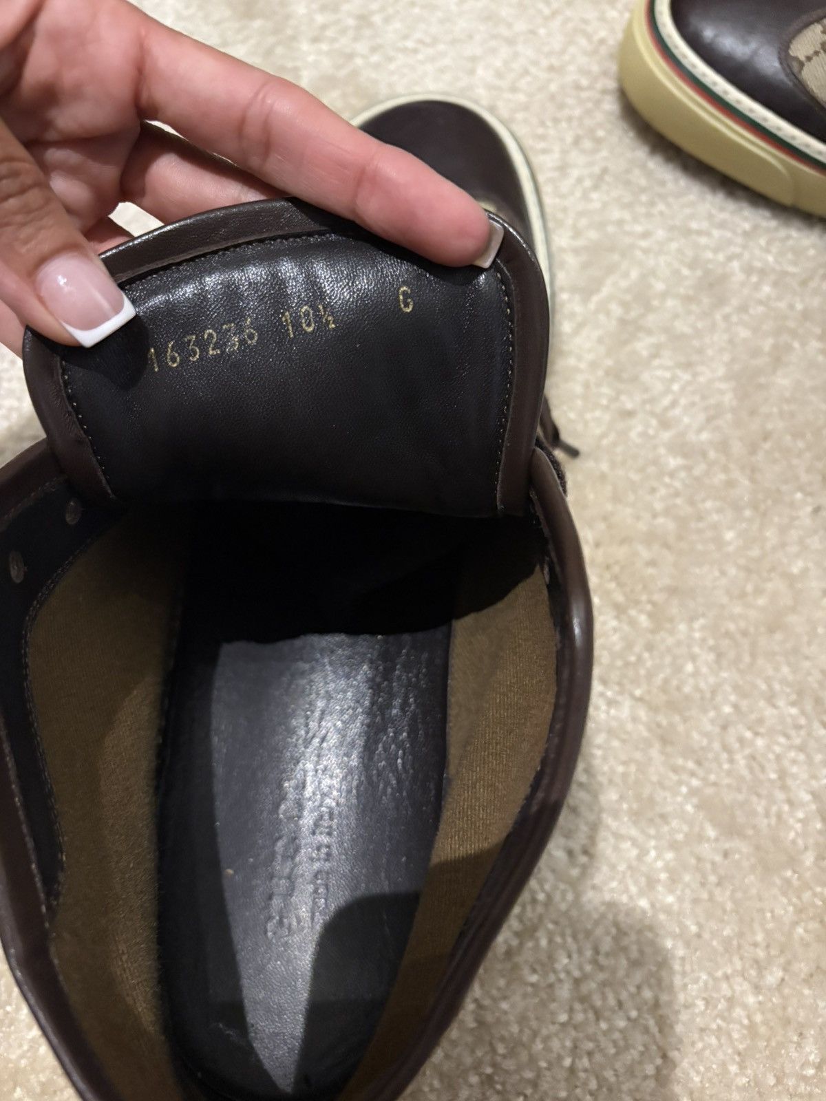 Gucci Gucci GG Canvas Monogram Wingtip High Top Sneaker Size US 10.5 / EU 43-44 - 7 Thumbnail